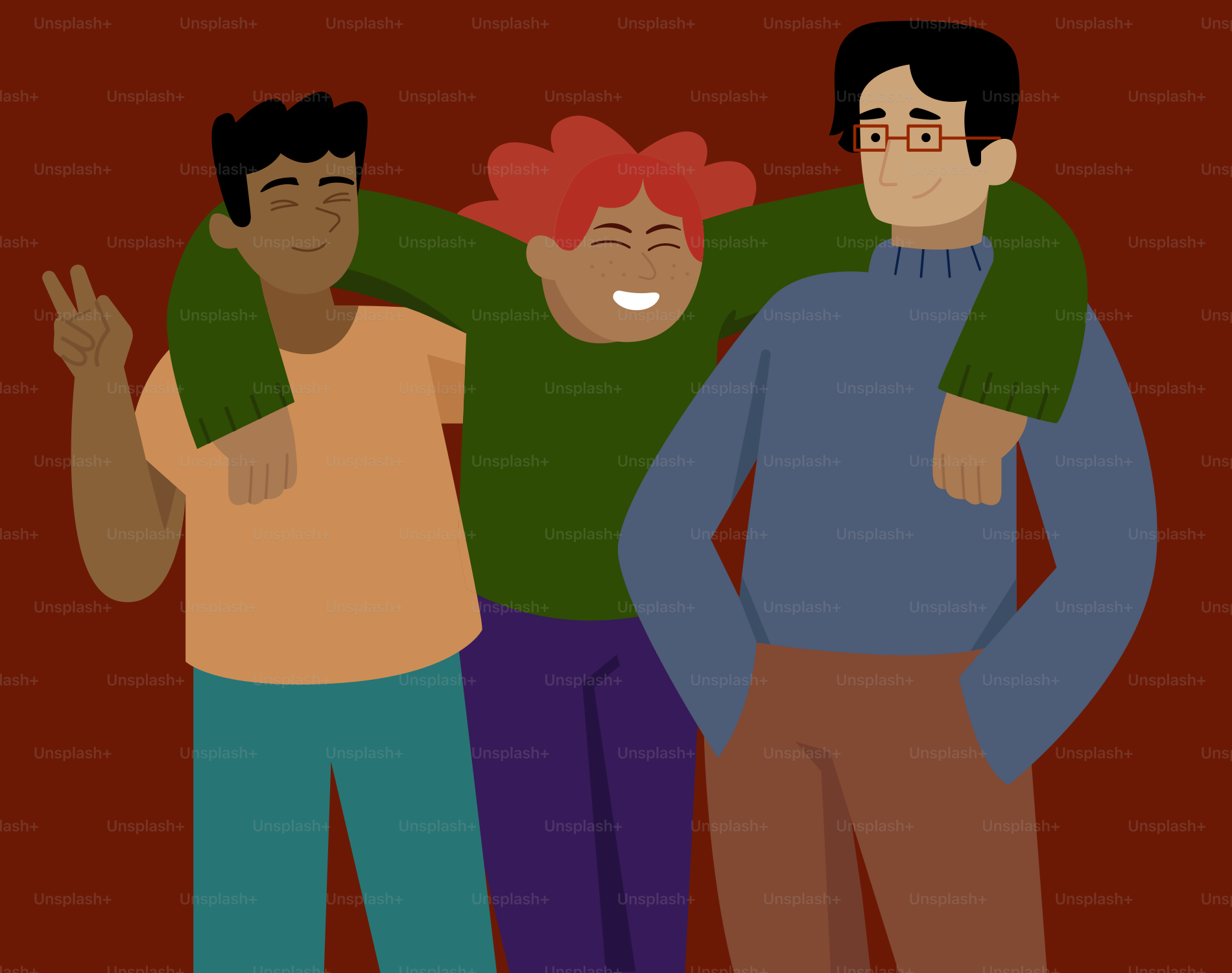 Un groupe de trois hommes debout côte à côte