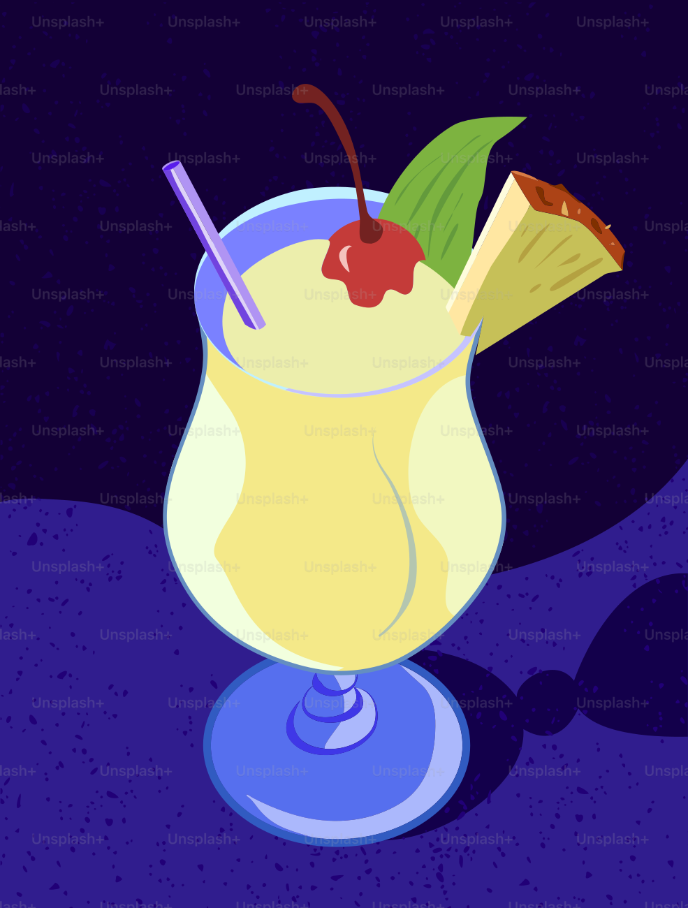 A drink with a straw and a cherry on top