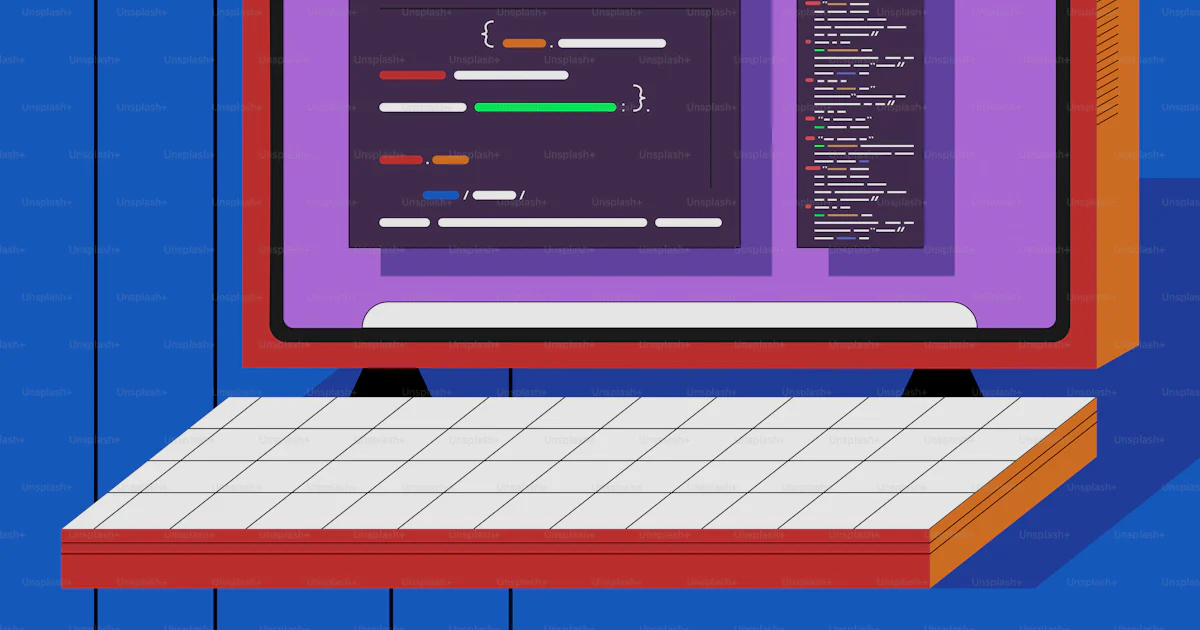 Layar Coding Pemrograman Vektor Komputer laptop dengan program pemrograman di layar – Gambar ...