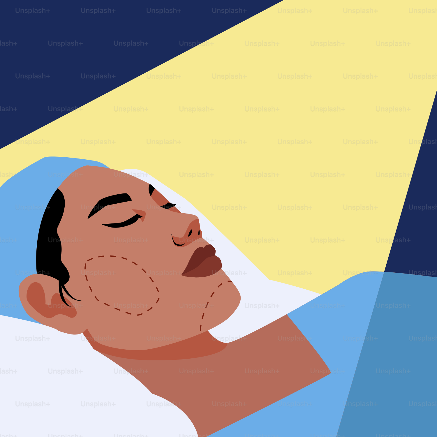 A man laying in a hospital bed with his eyes closed