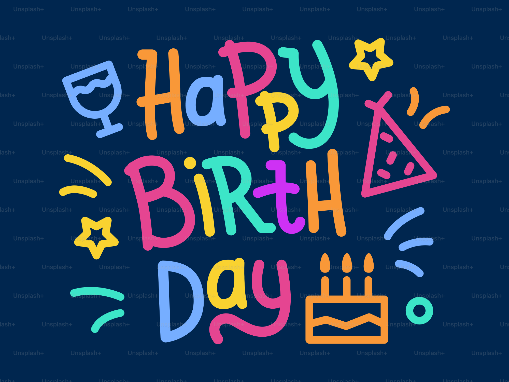 A happy birthday card with the words happy birthday