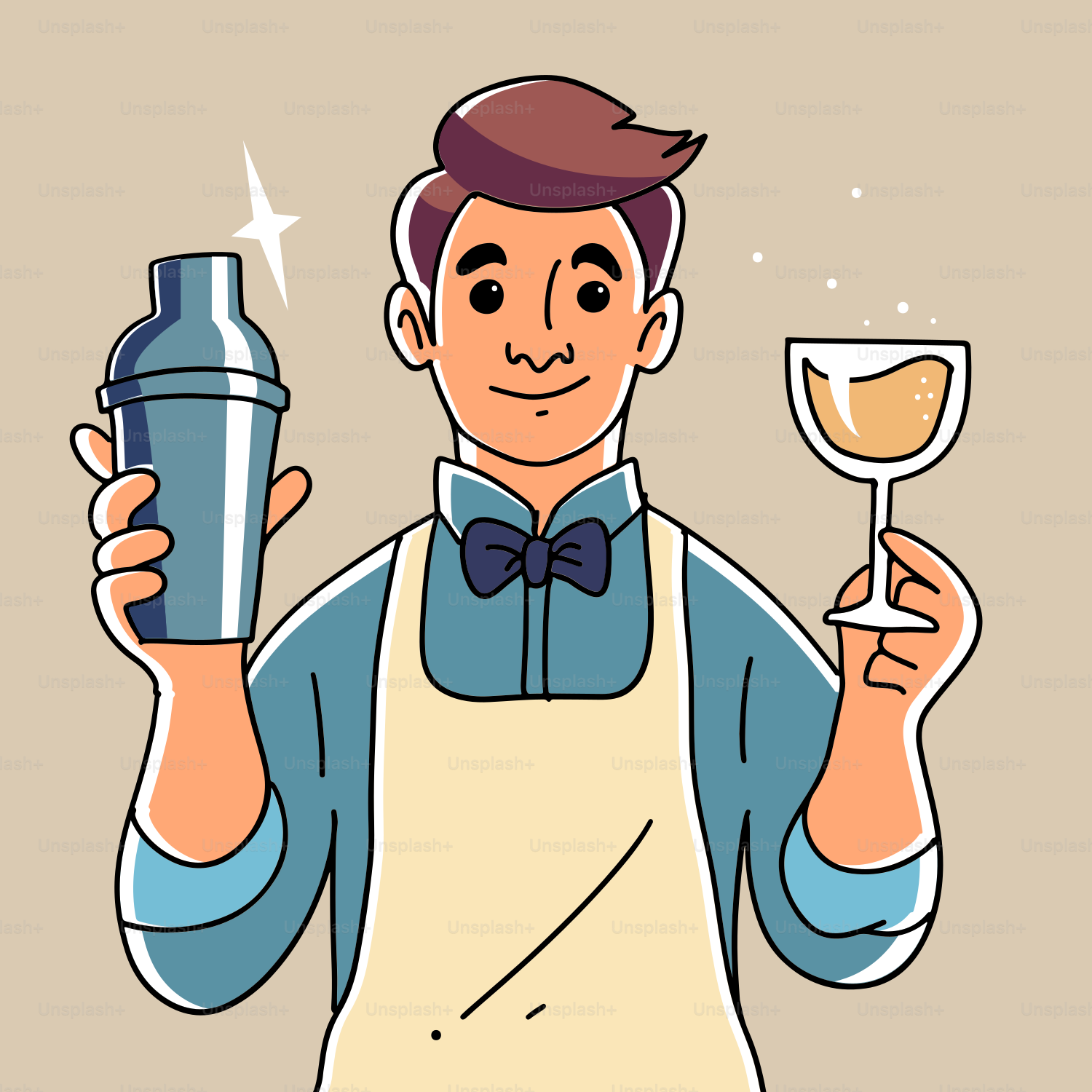 A man holding a wine glass and a bottle