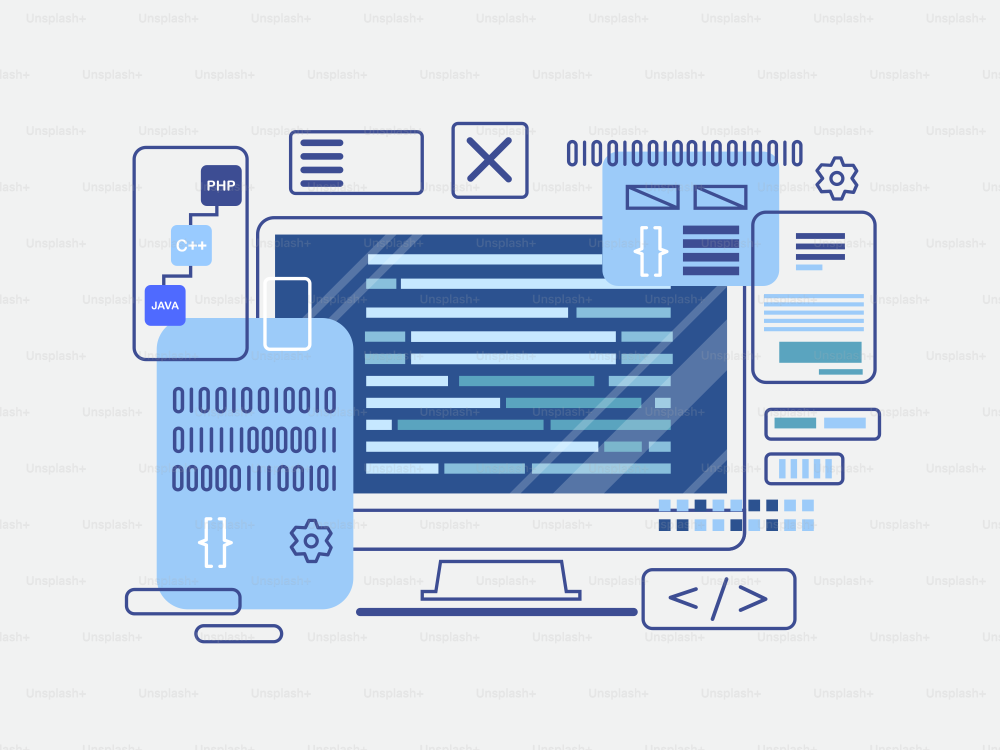 Uno schermo di computer con un sacco di icone sopra