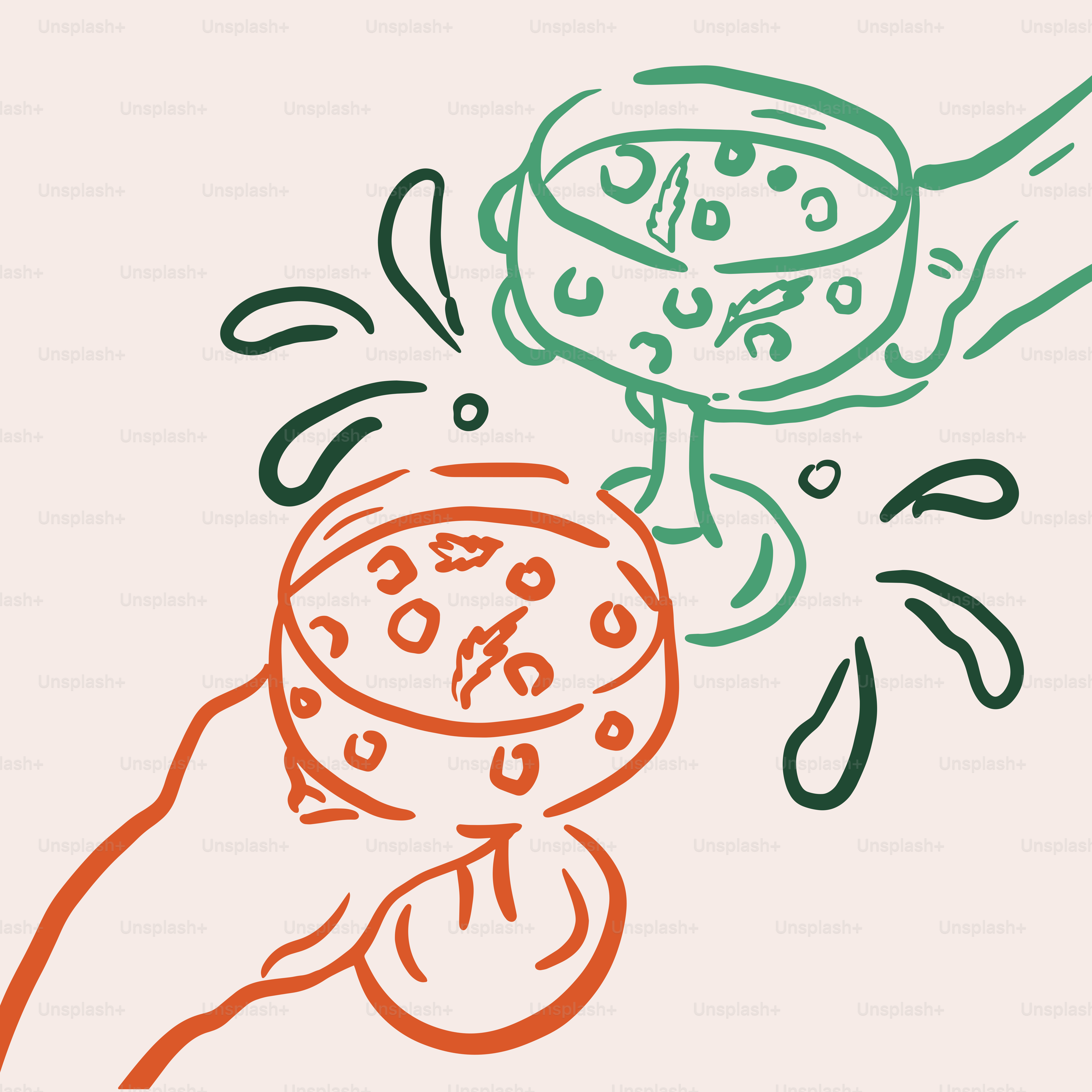 Un disegno di una mano che tiene una ciotola di cibo