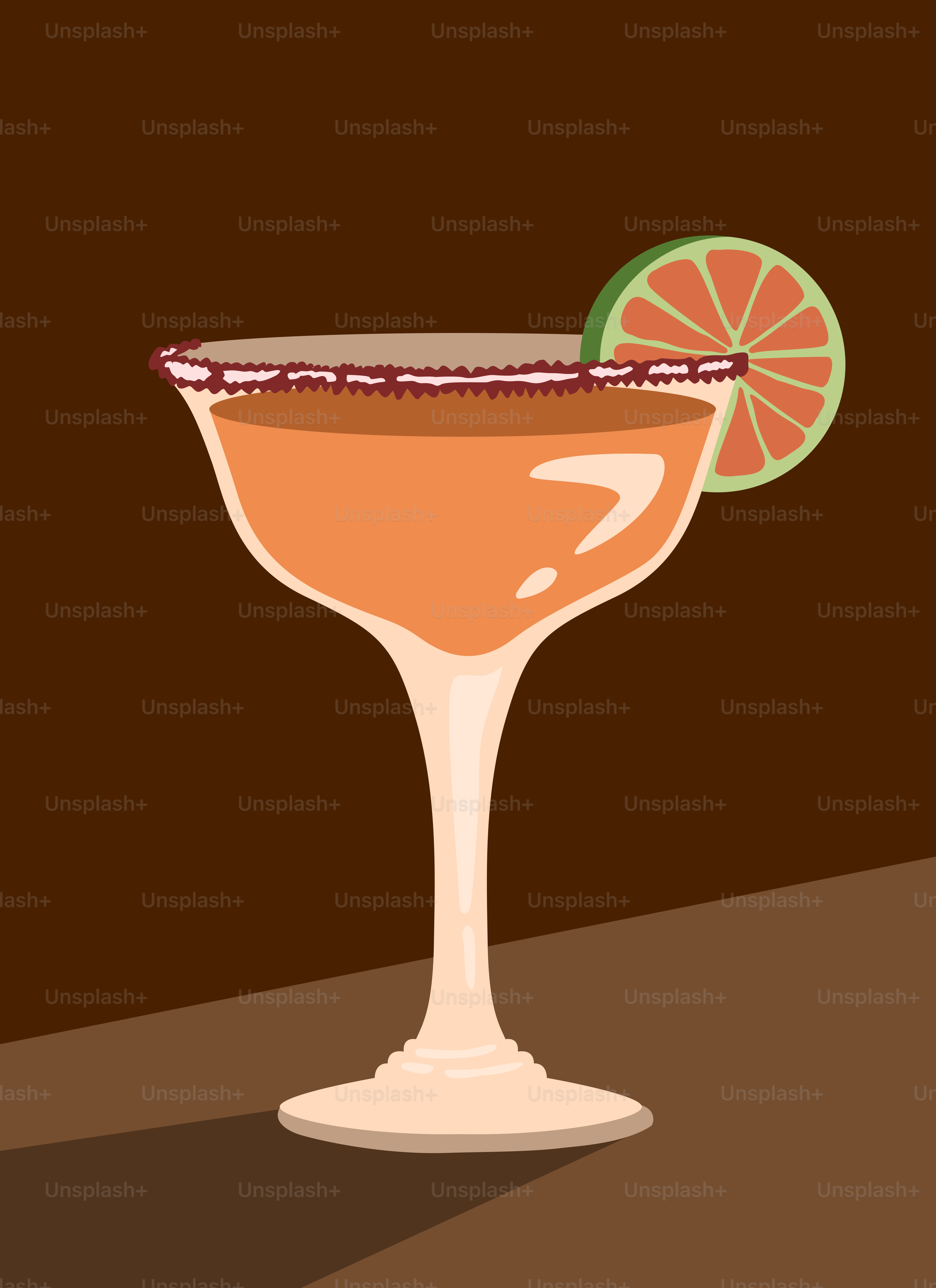 A drink with a slice of lime on the rim