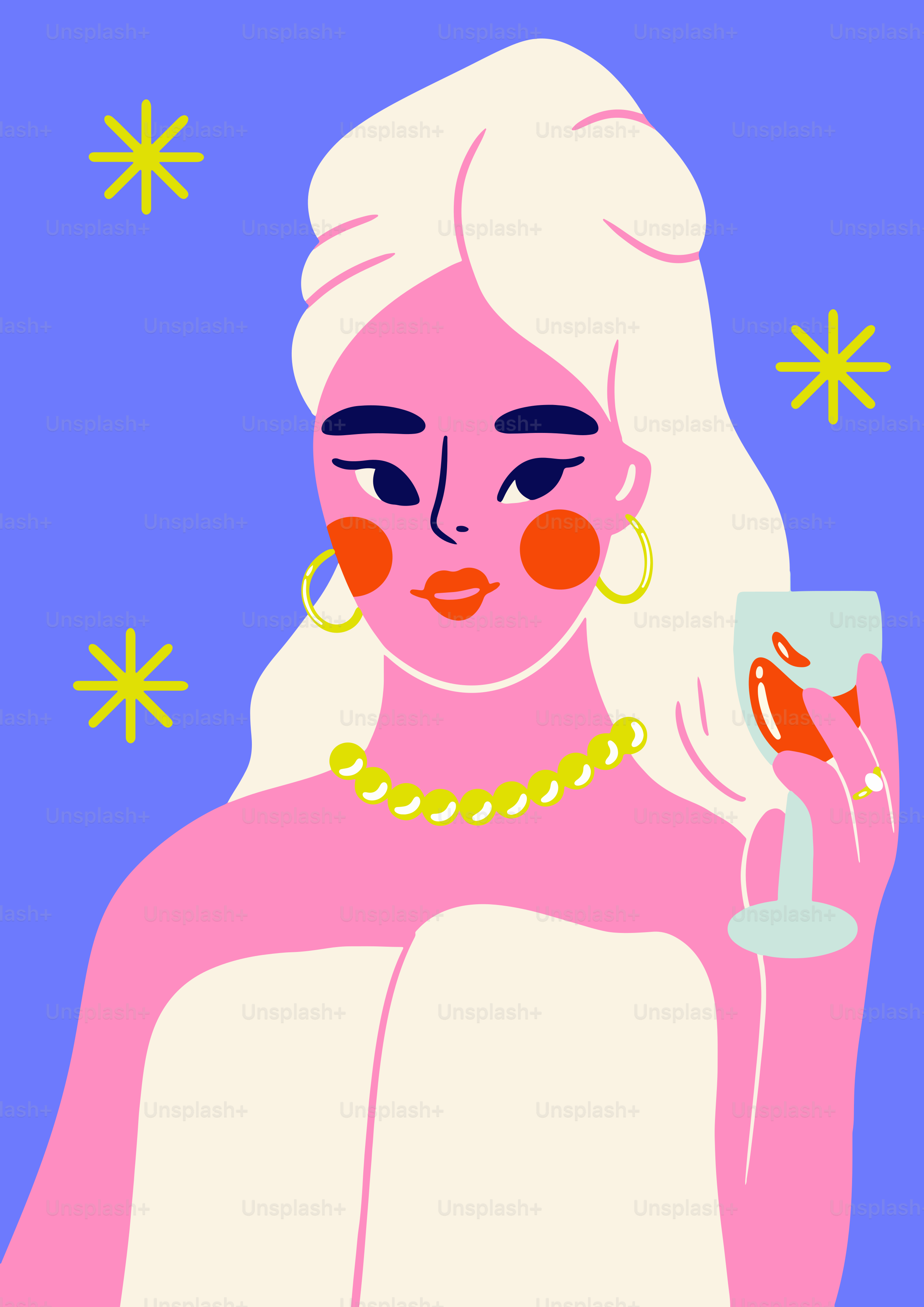 A woman in a pink dress holding a wine glass