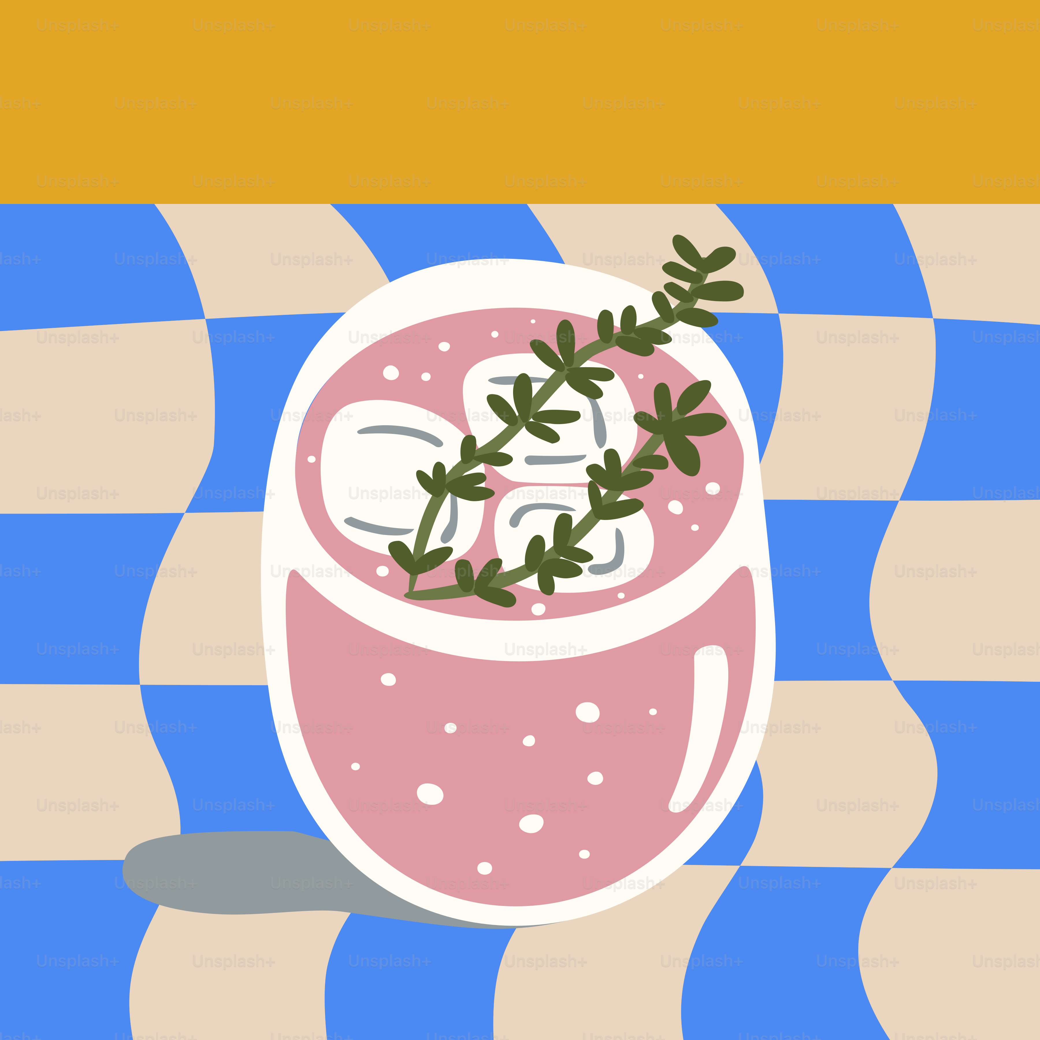 パセリの小枝をのせたスープのボウル