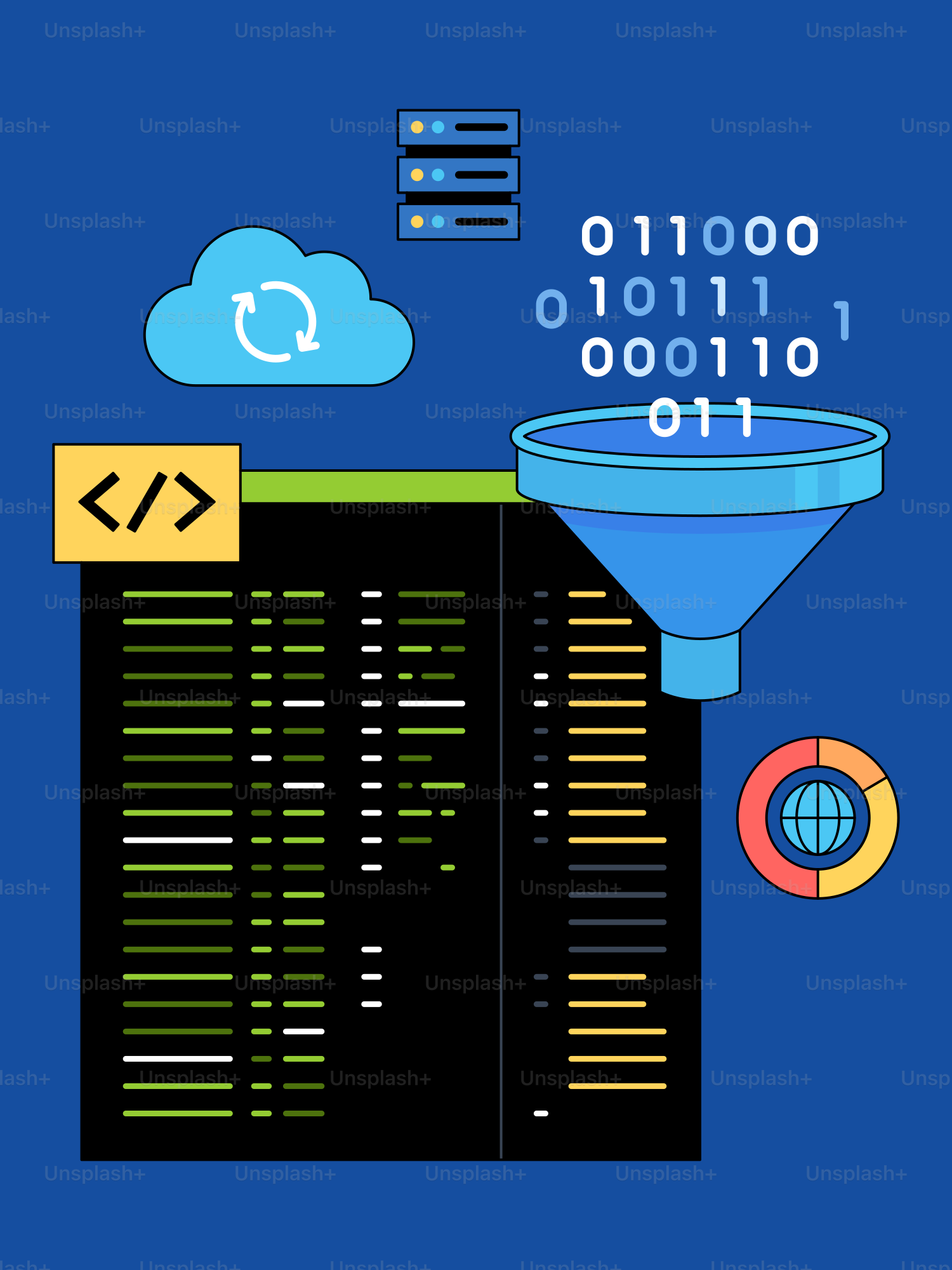 Uma tela de computador com um fundo azul e uma nuvem acima dela