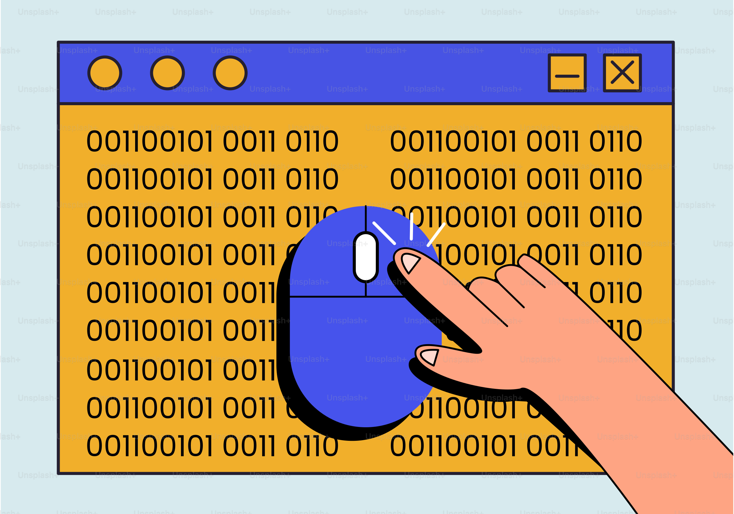 A hand pushing a button on a computer screen