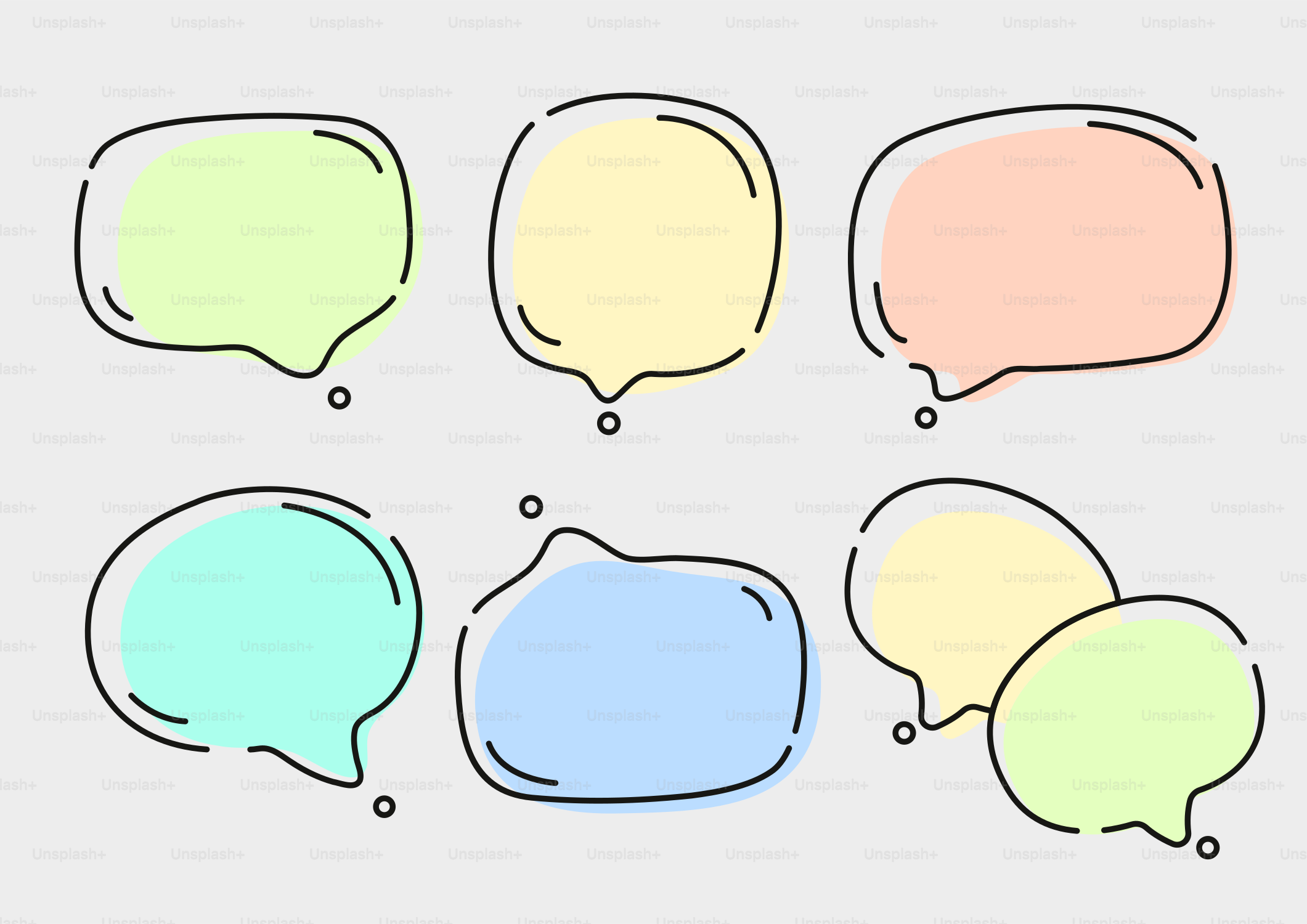 A group of speech bubbles sitting next to each other