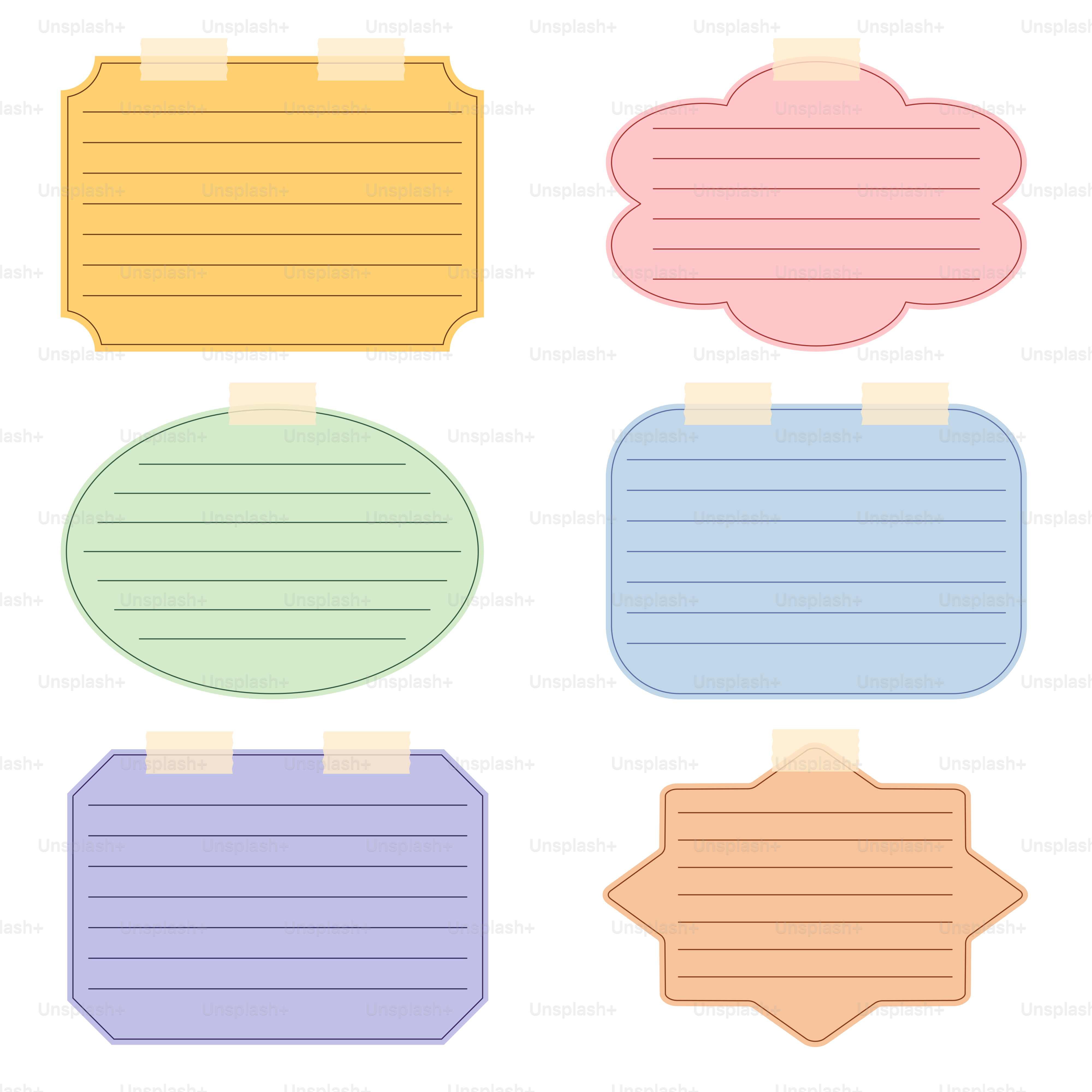 A set of paper tags with different colors