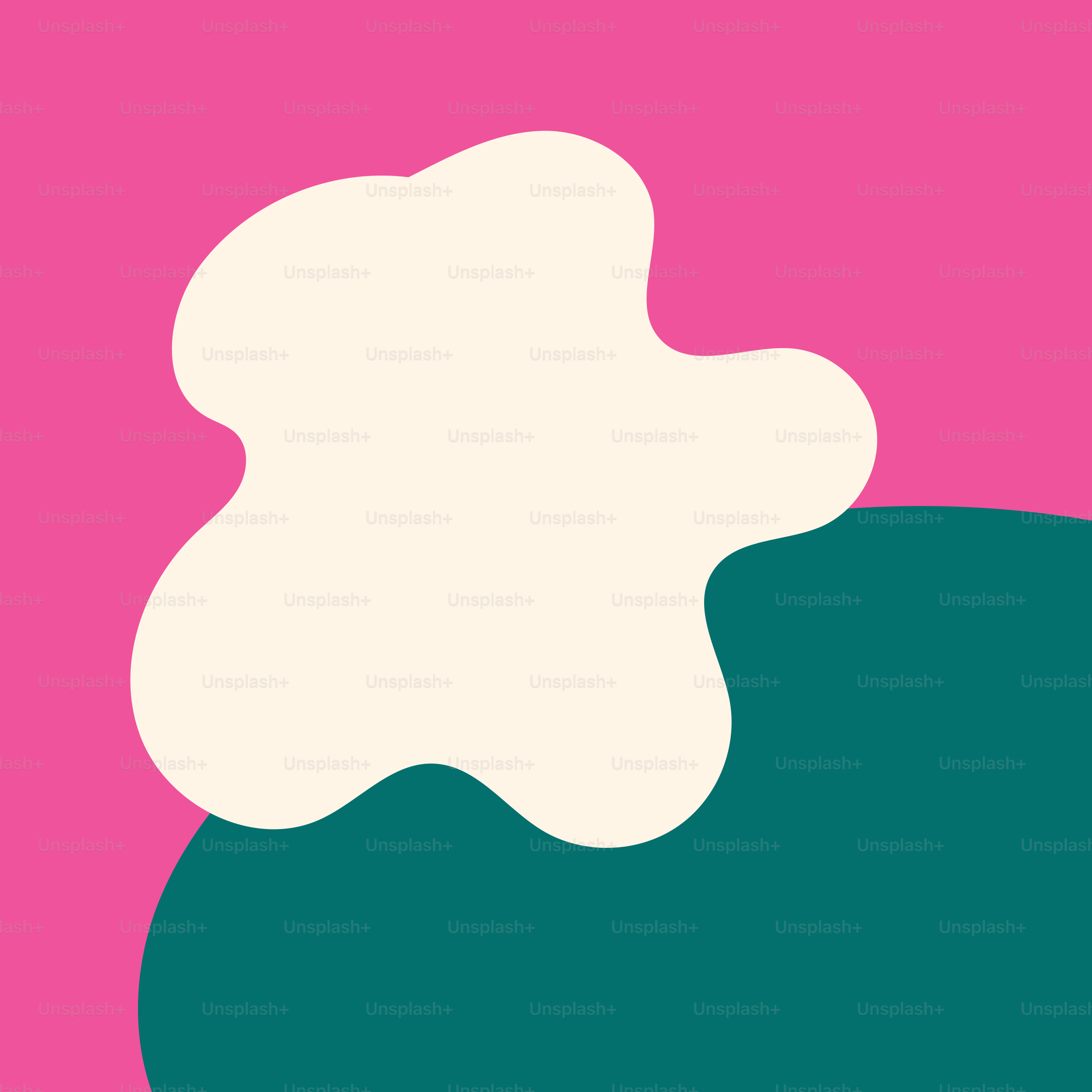 A pink and green square with a white flower on it