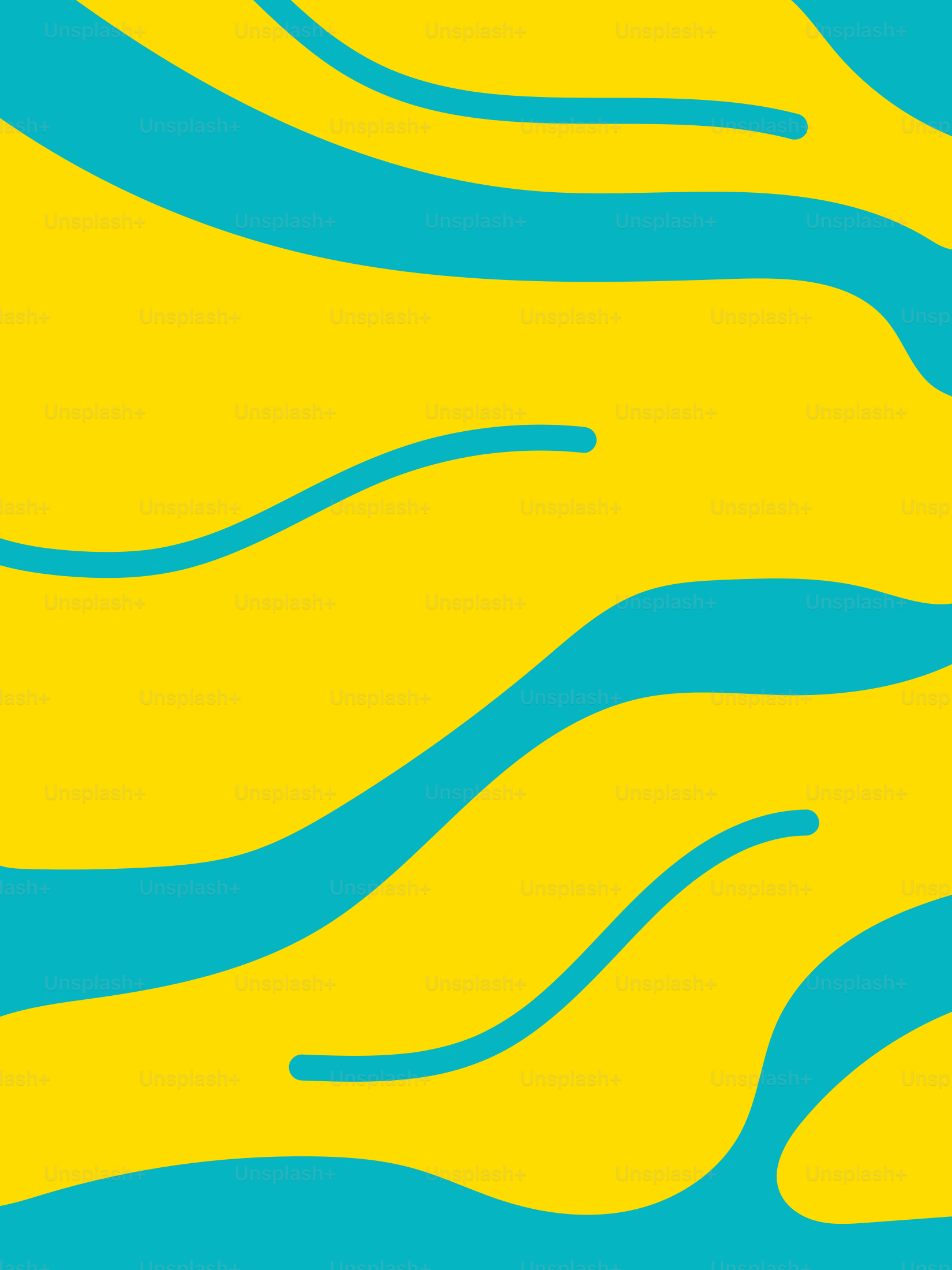Un fond bleu et jaune avec des lignes ondulées