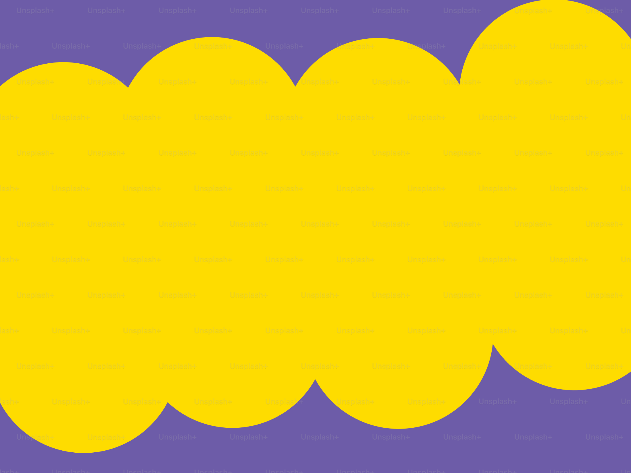 A purple and yellow background with yellow circles