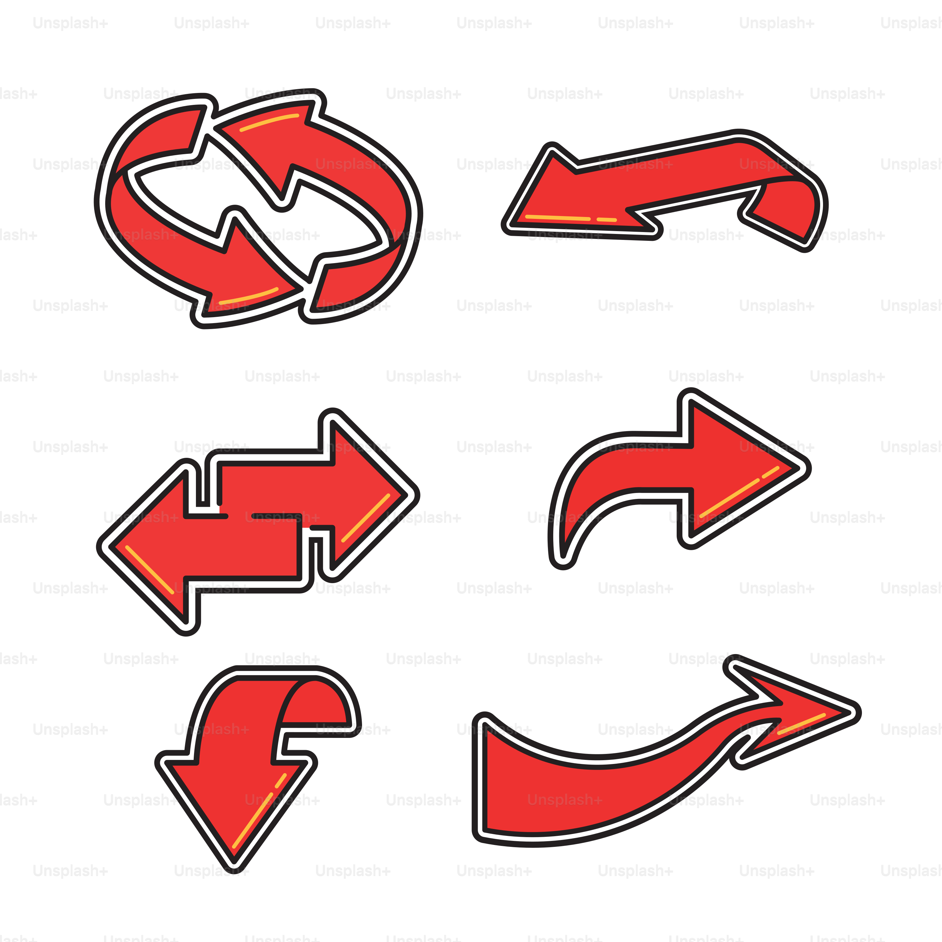 A set of red arrows pointing in different directions