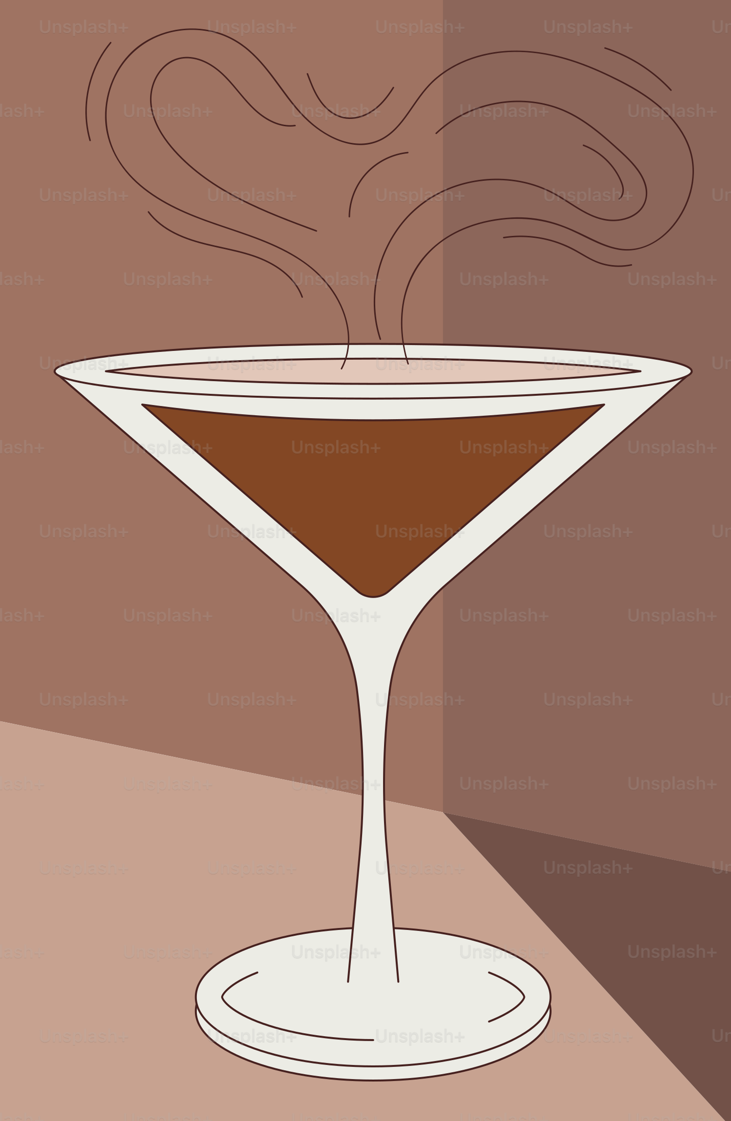 A drink in a glass with steam coming out of it