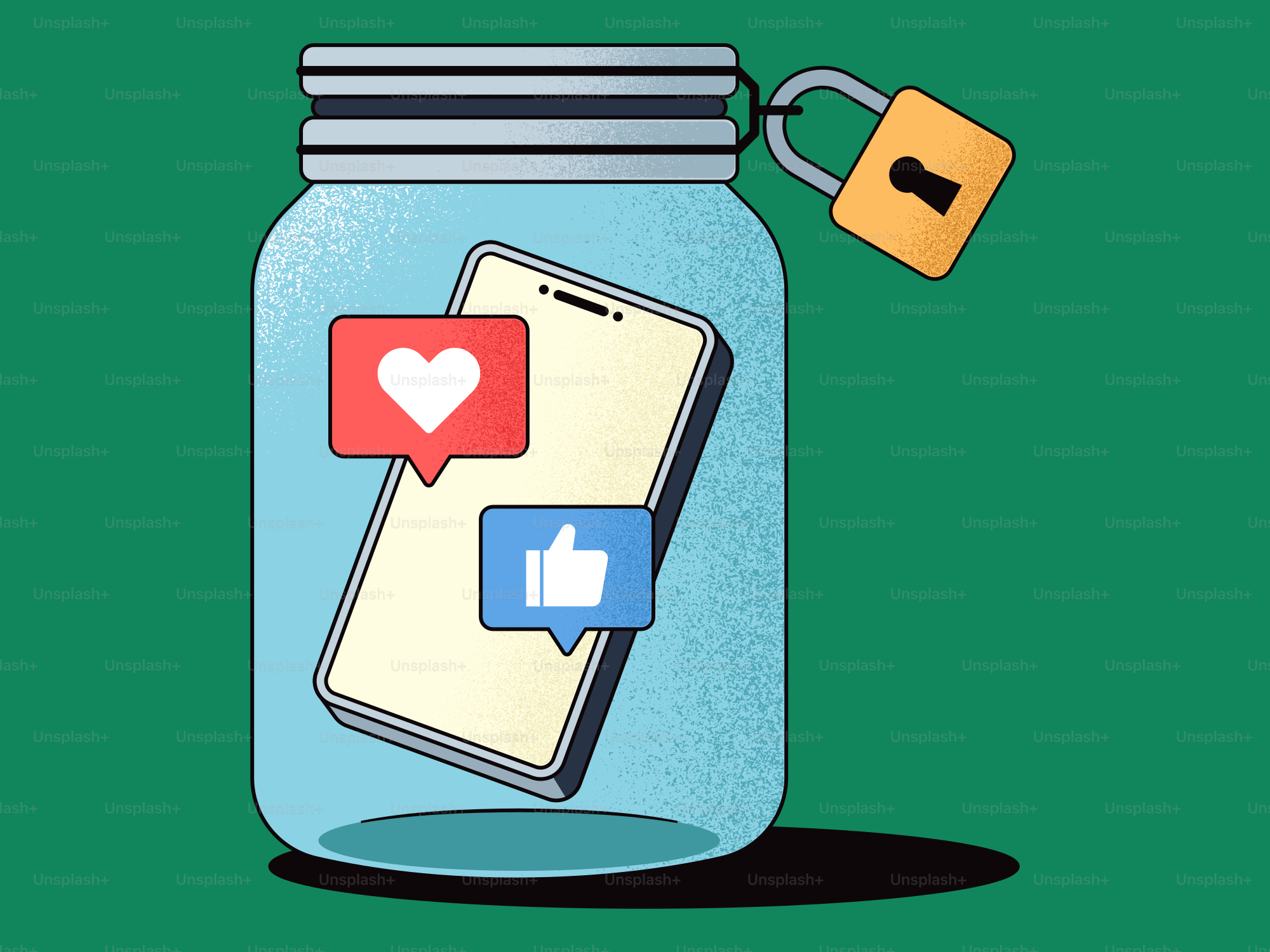 A mason jar with a padlock and a padlock on it