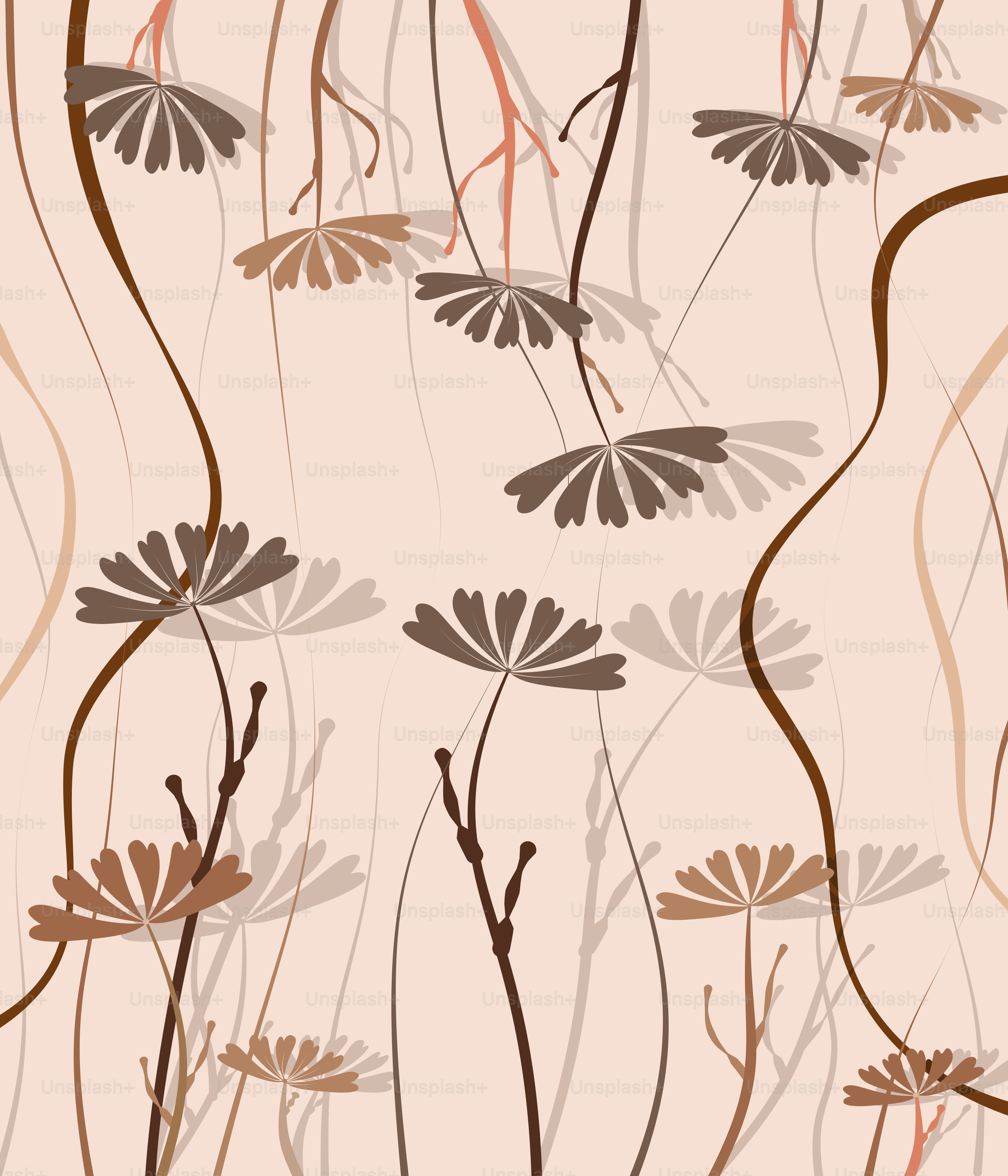 A pattern of water lilies on a pink background