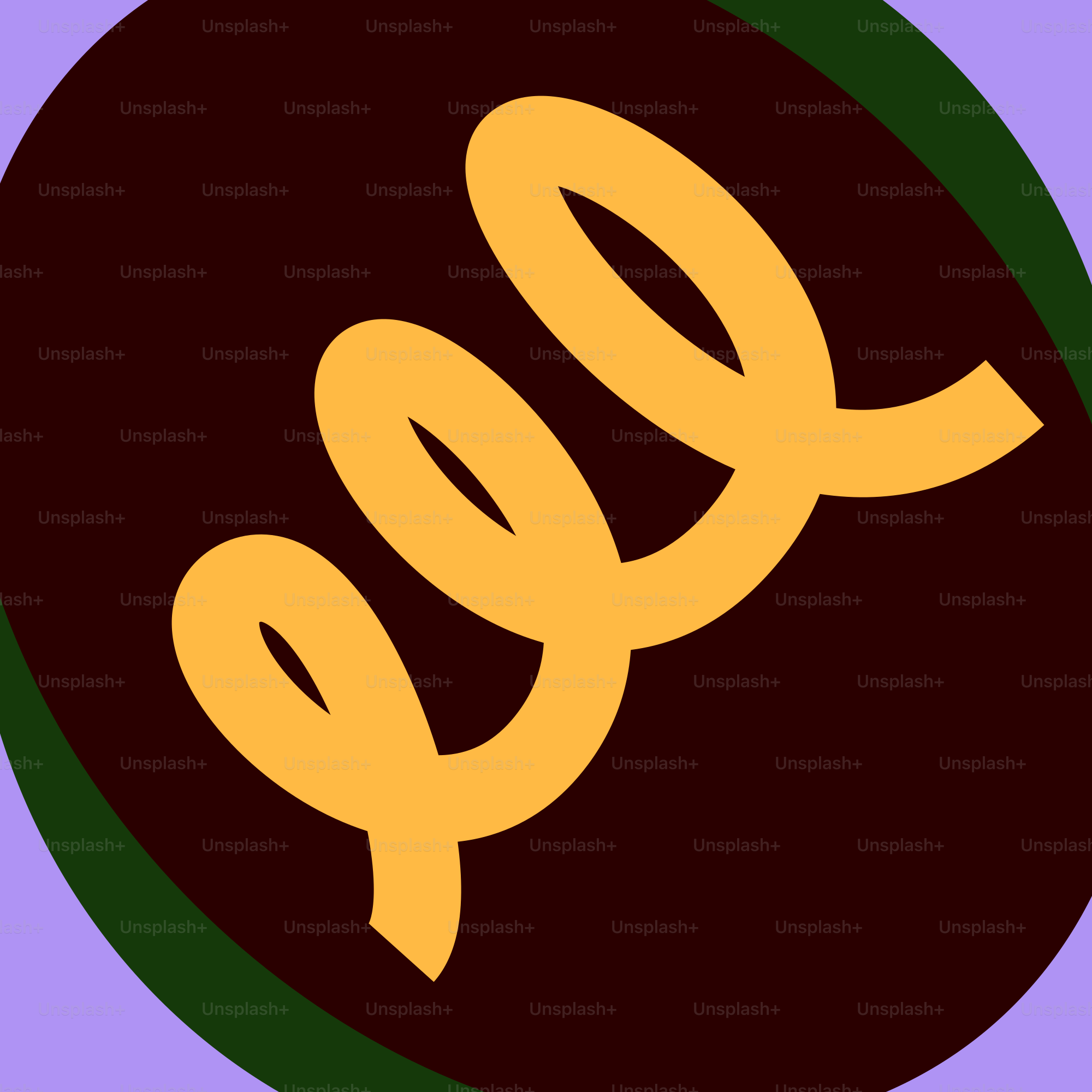 A purple and yellow circle with the letter ef on it