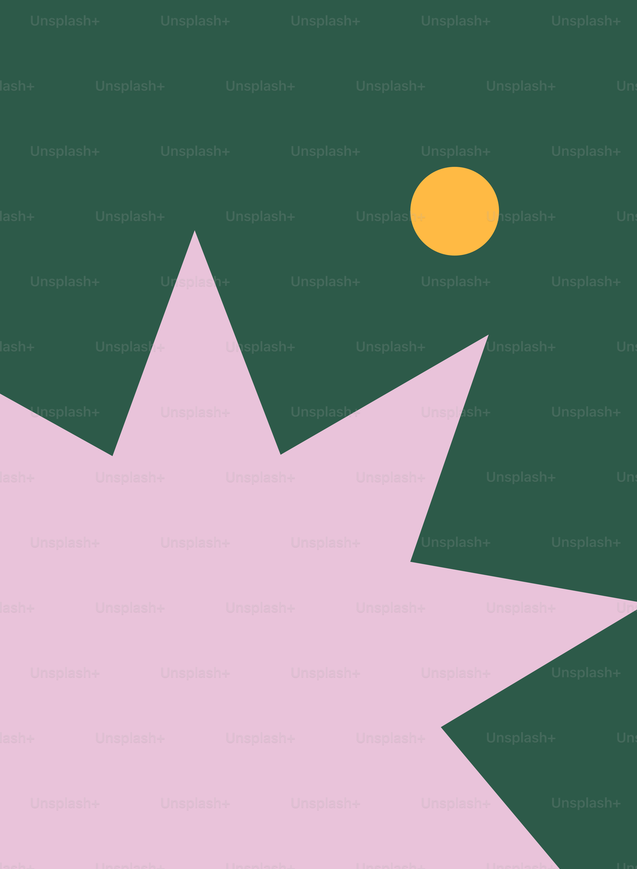 A green background with a pink star and a yellow dot