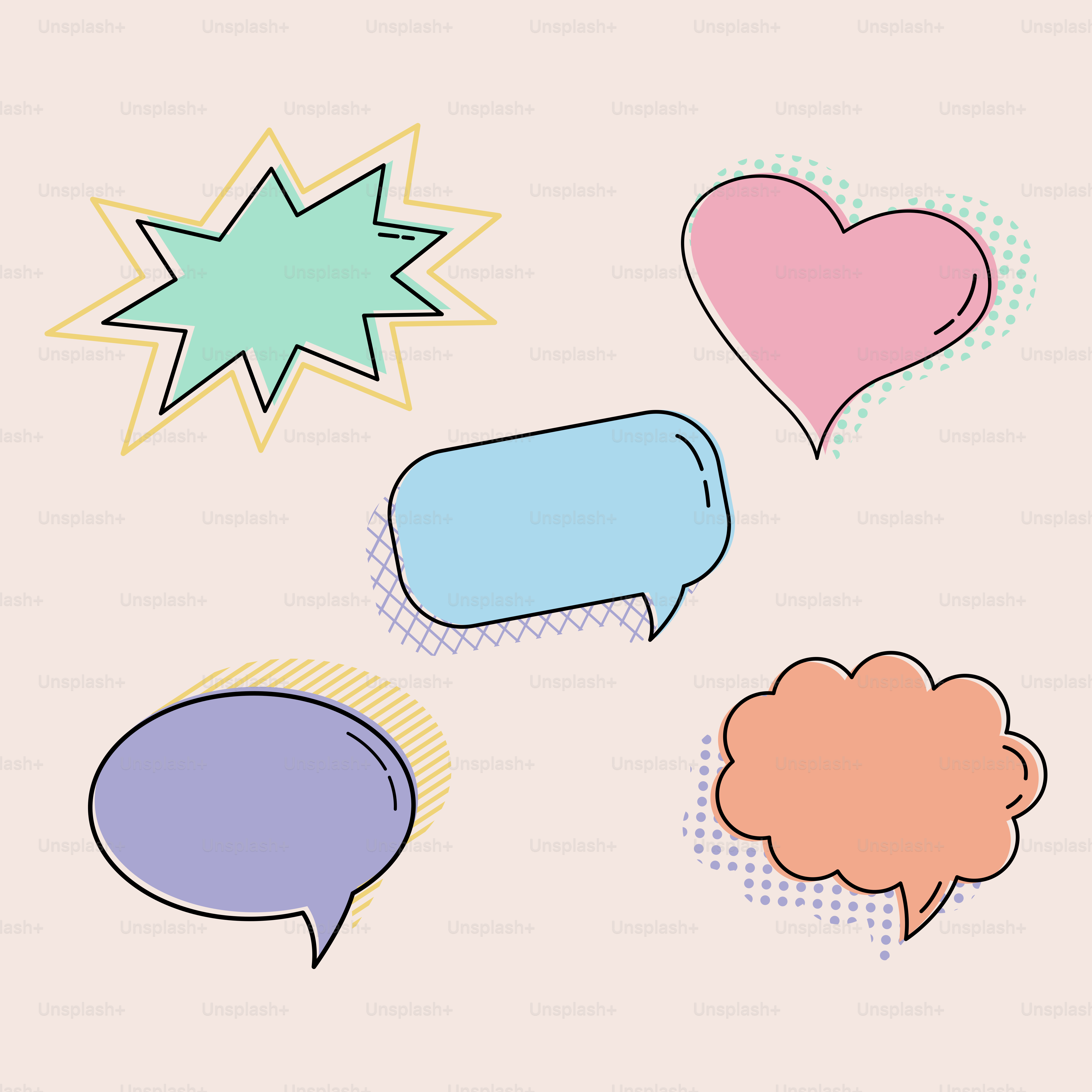 Un grupo de globos de diálogo con diferentes formas vector – Imagen de  Diseño gráfico en Unsplash, image size:3000x3000