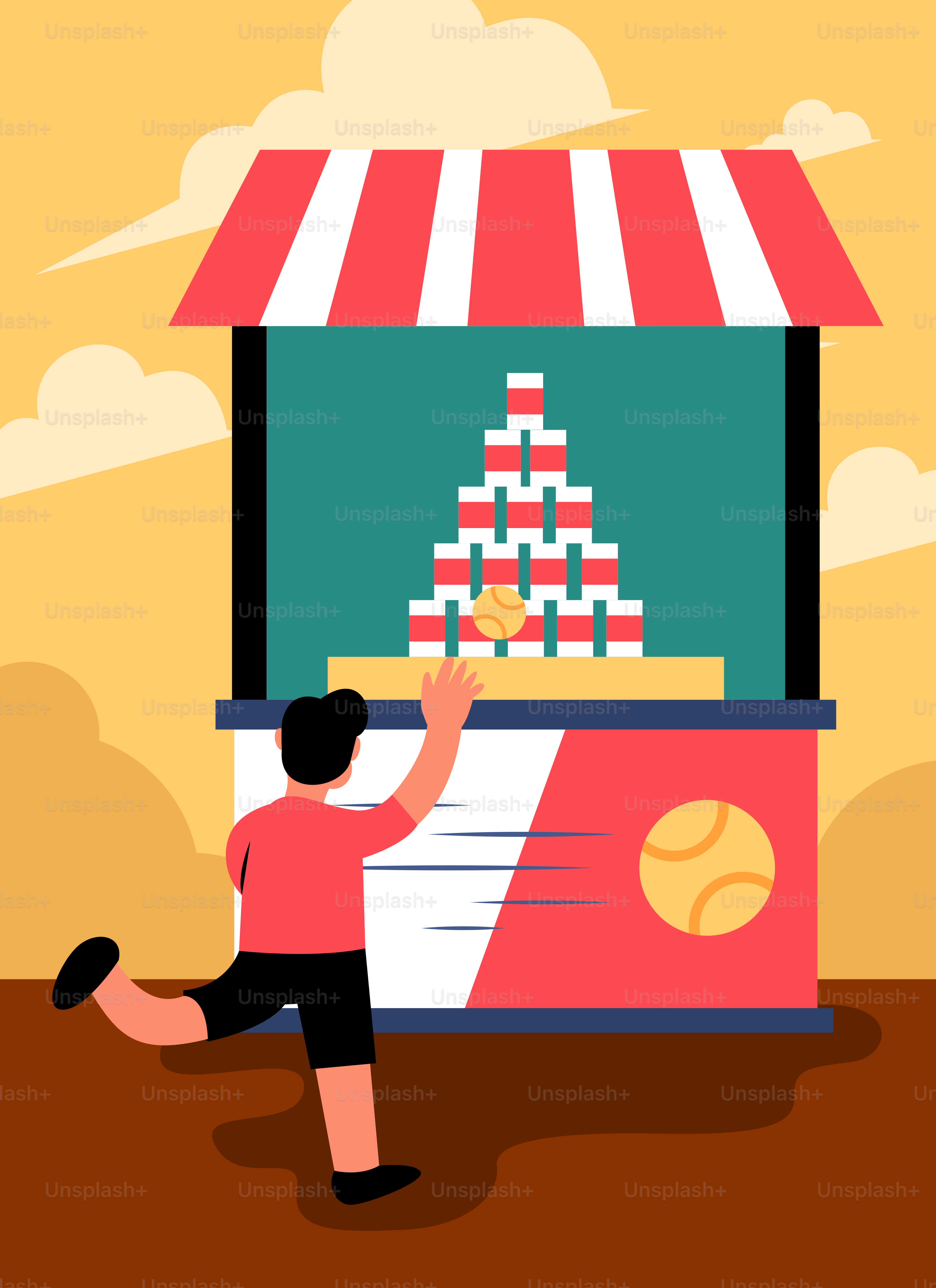 A man is playing a game on a big screen