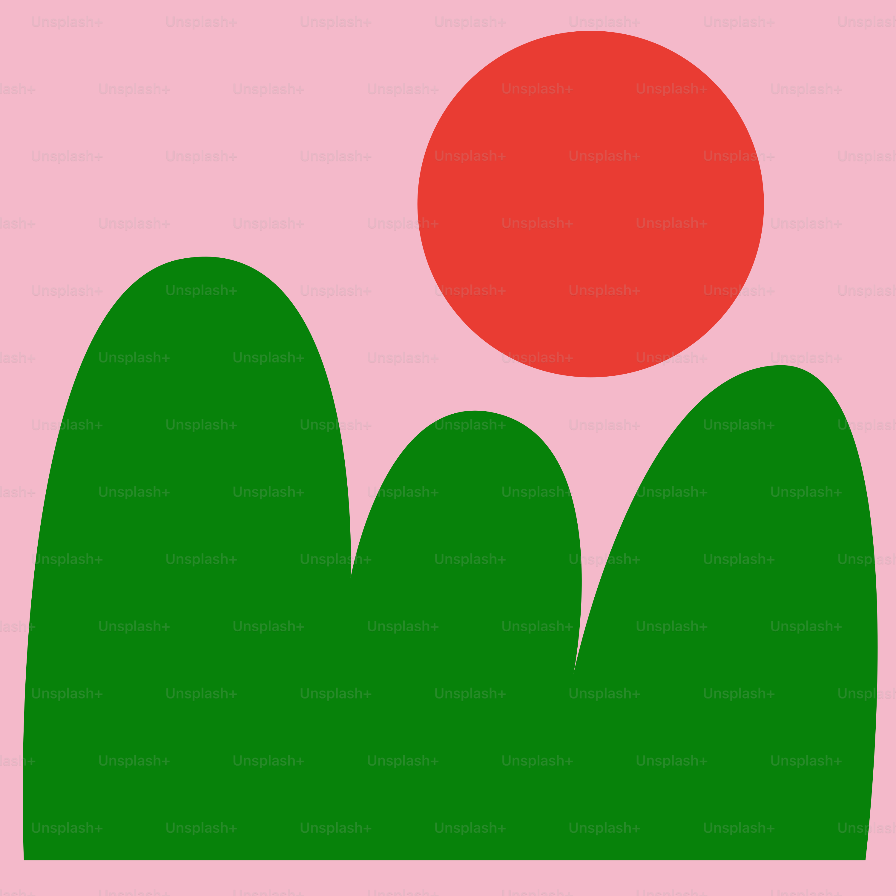 A picture of a red ball on a pink background