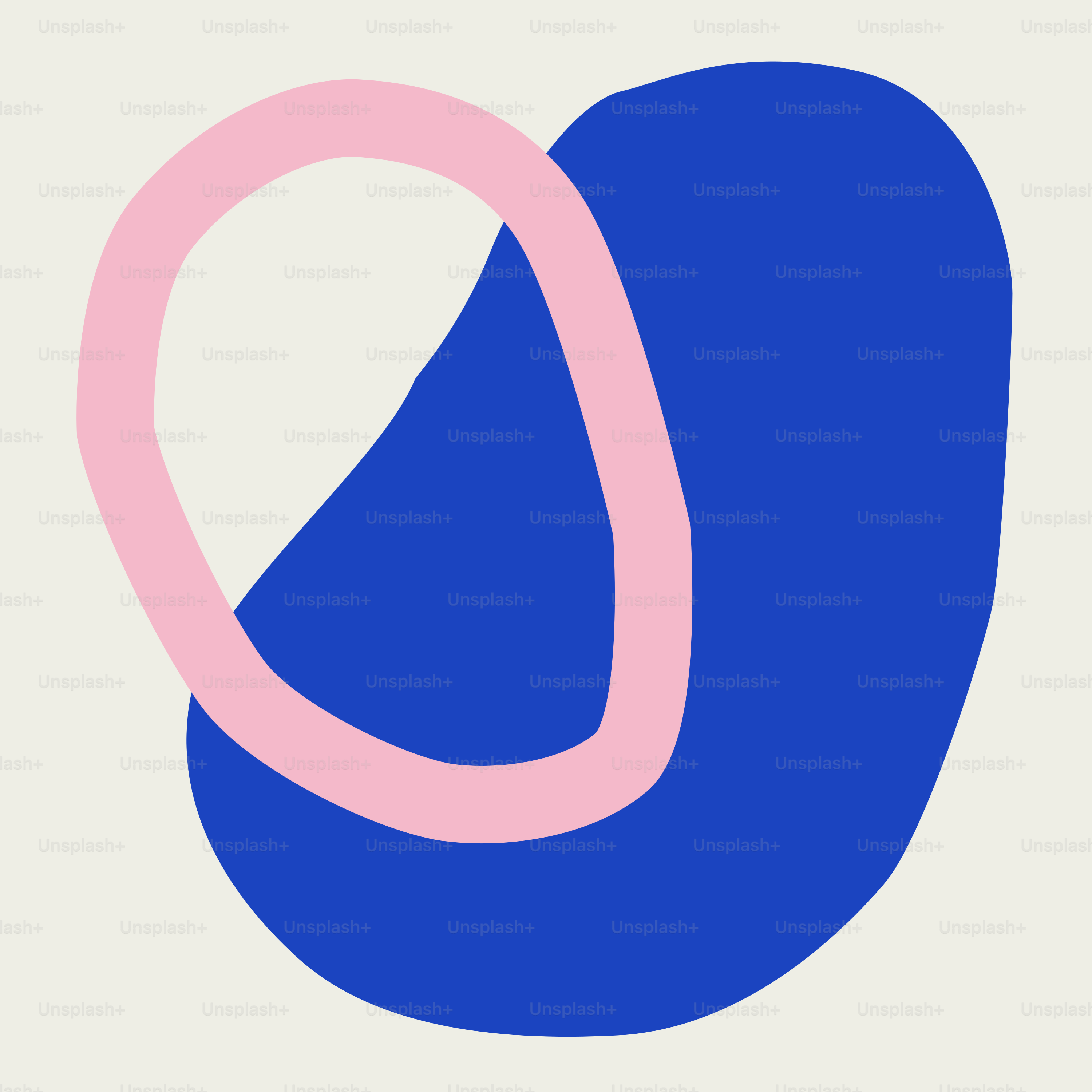 A blue and pink logo on a white background