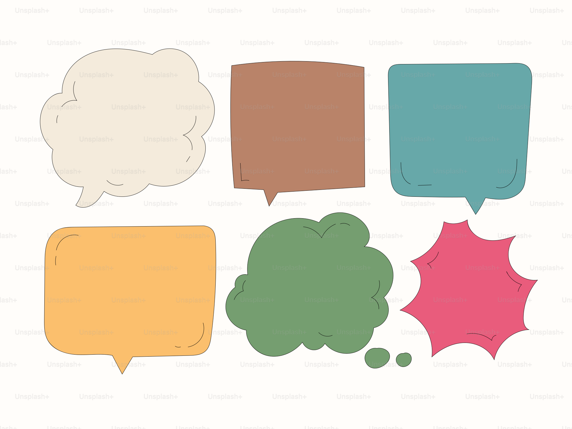 A group of speech bubbles sitting next to each other