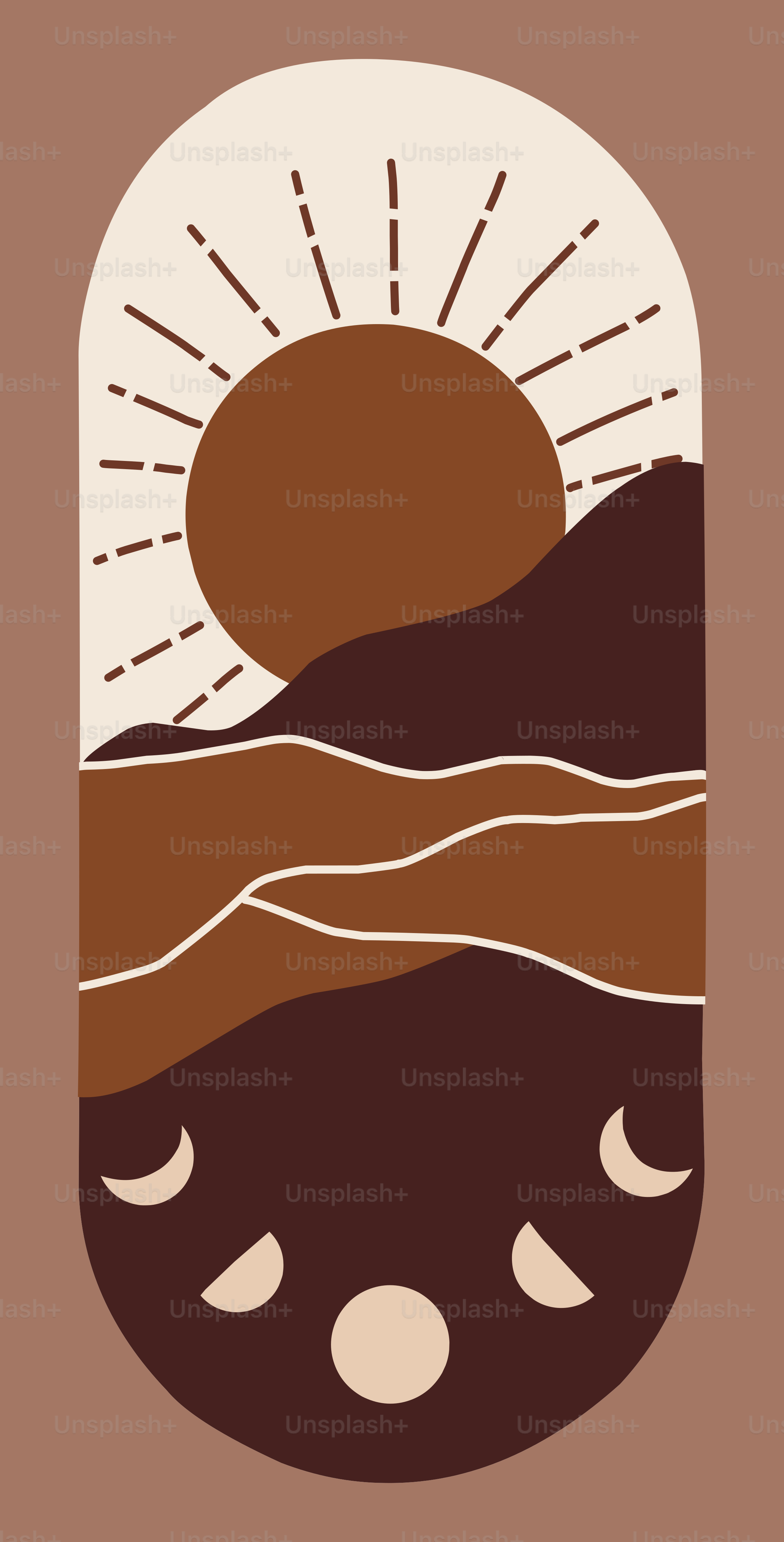 A brown and white picture of a mountain