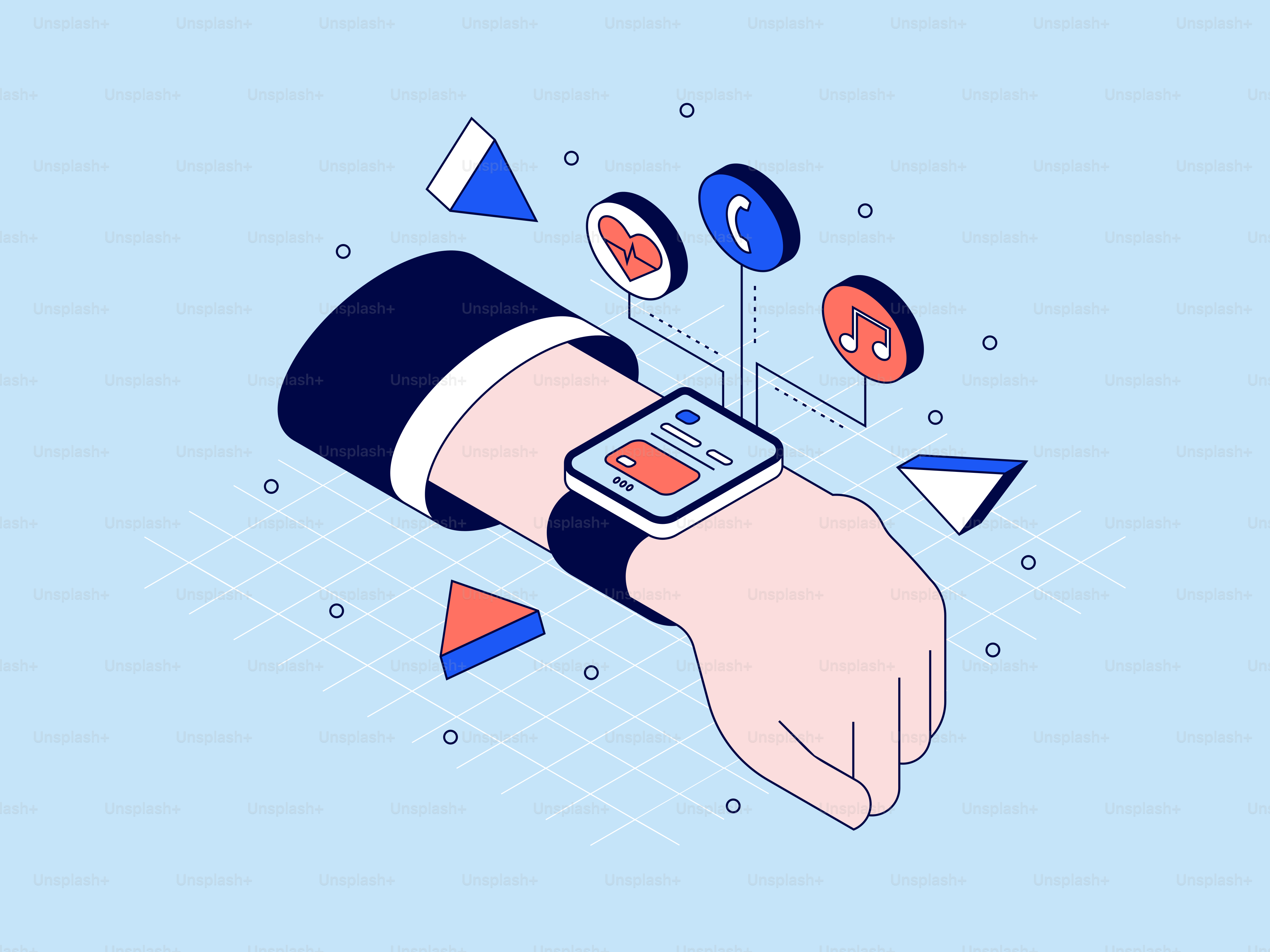 Eine Hand mit einer Smartwatch darauf