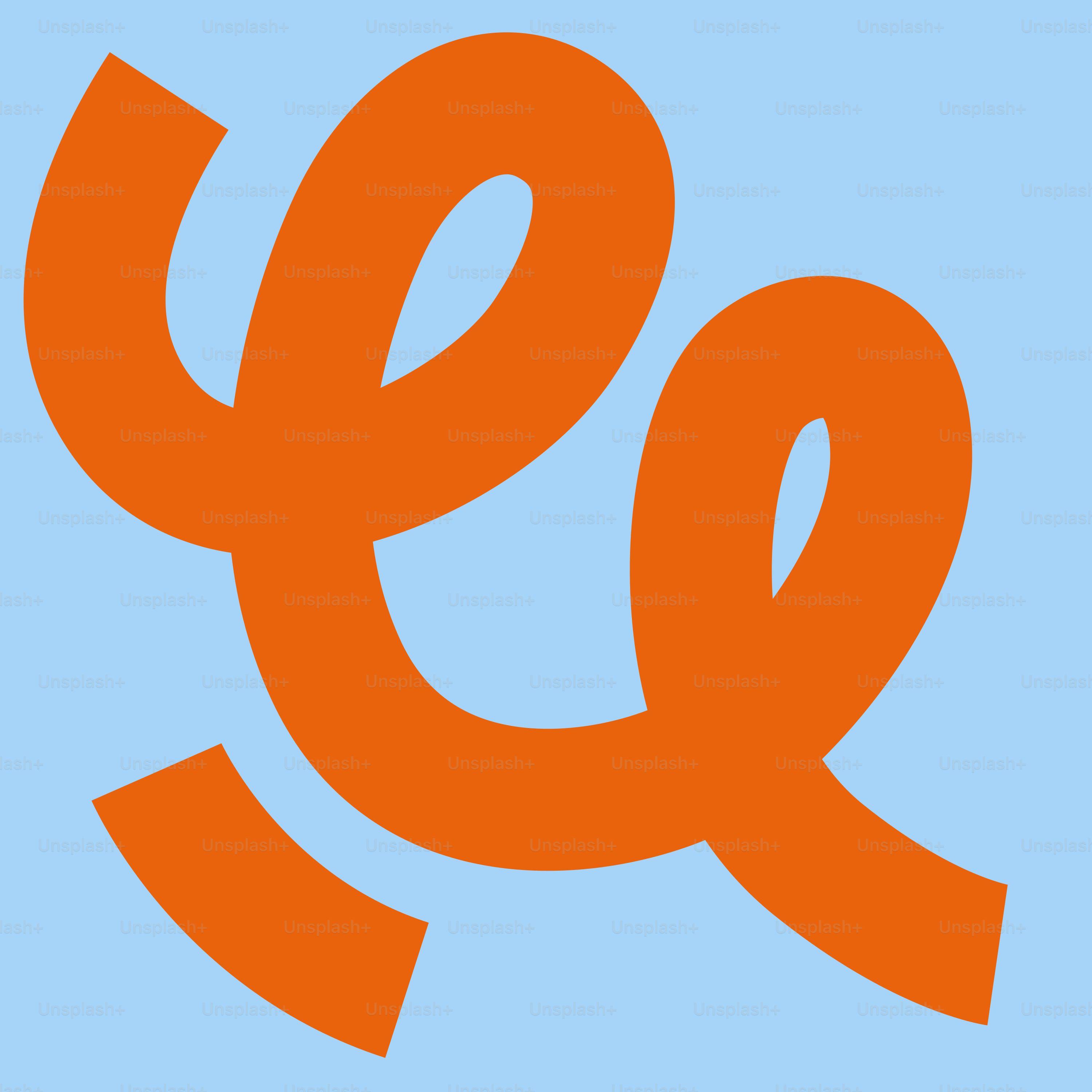 A blue background with an orange q and the word q