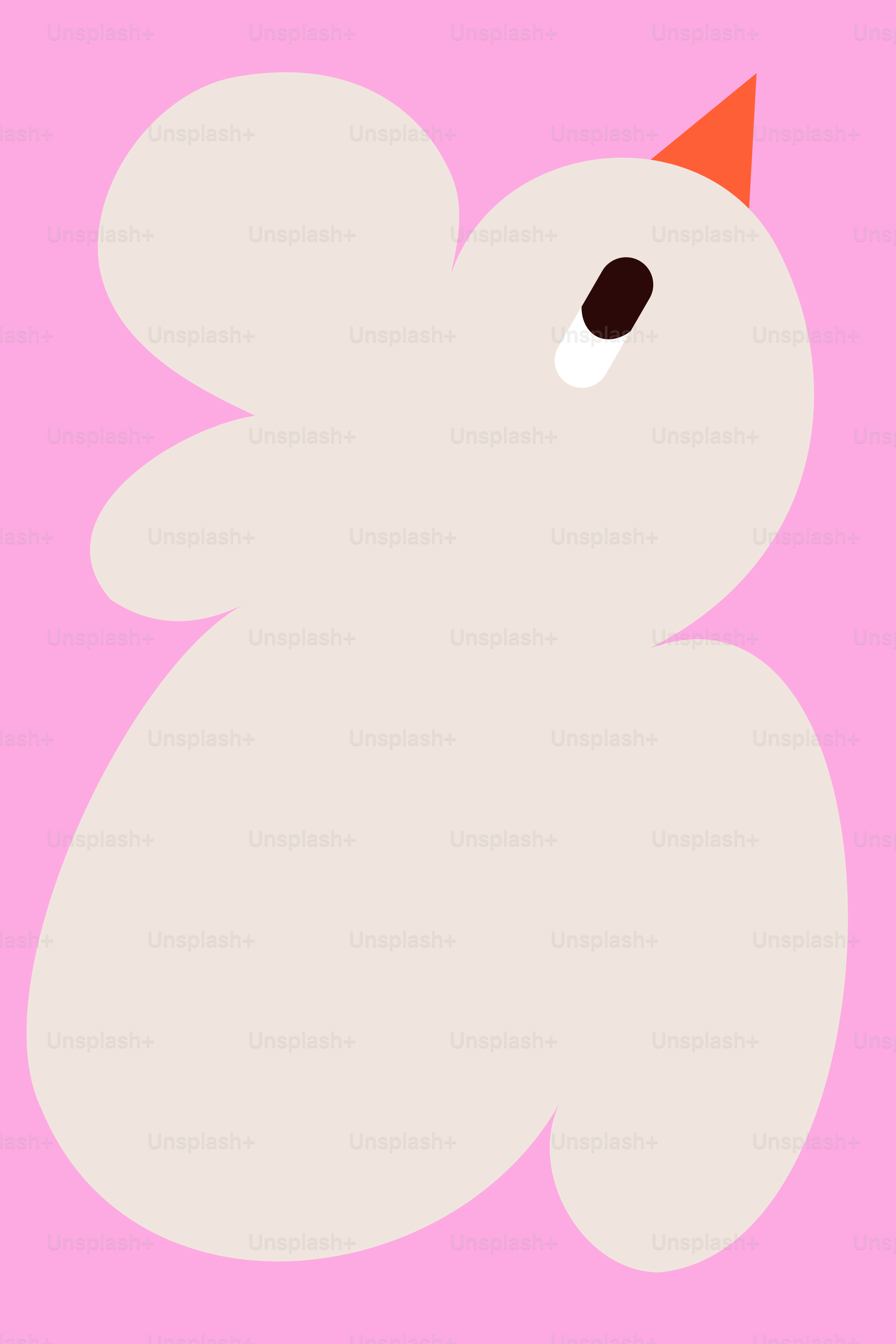 Ein weißer Vogel mit rotem Schnabel auf rosa Hintergrund