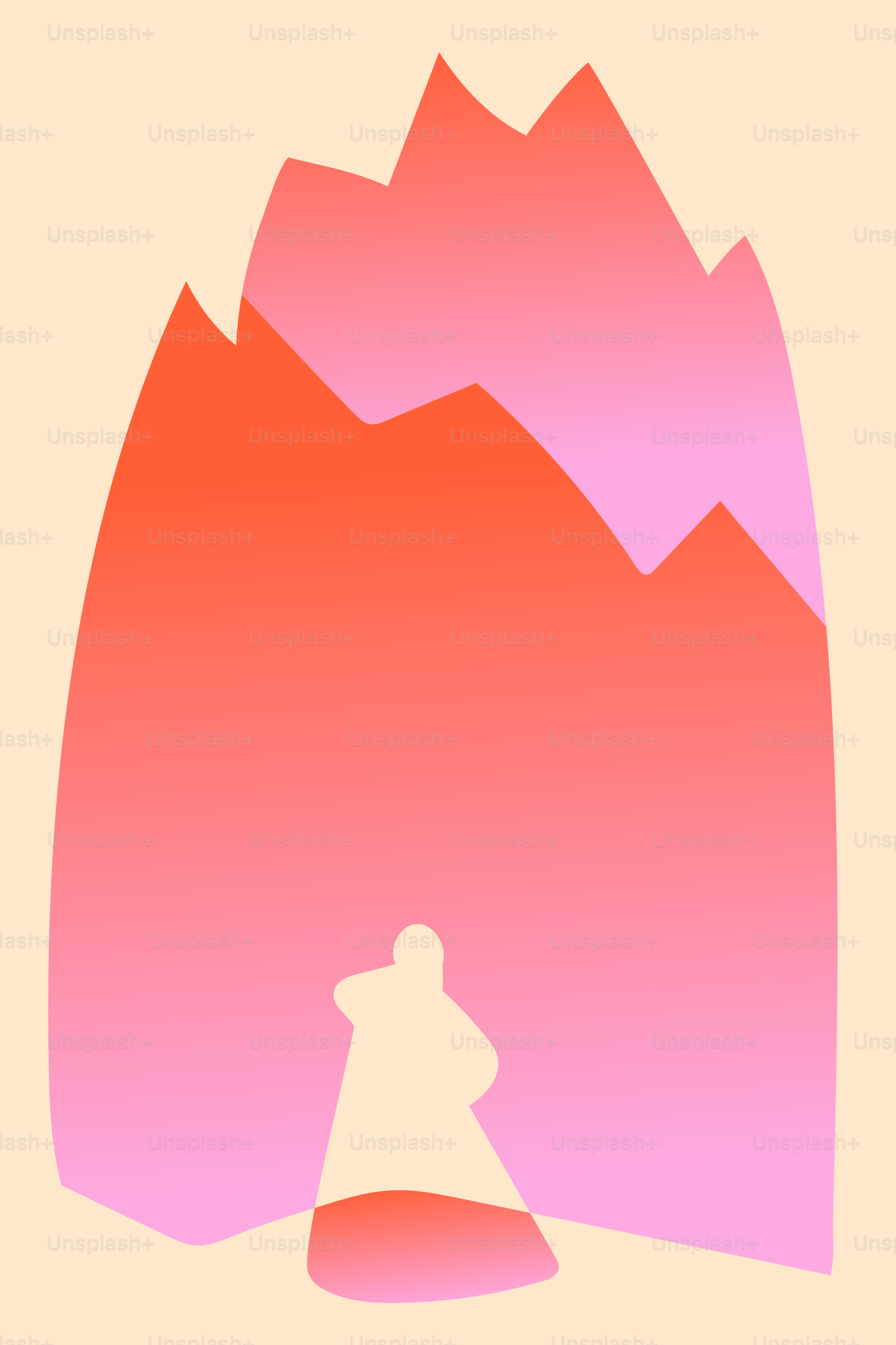 A poster of a person standing in front of a mountain