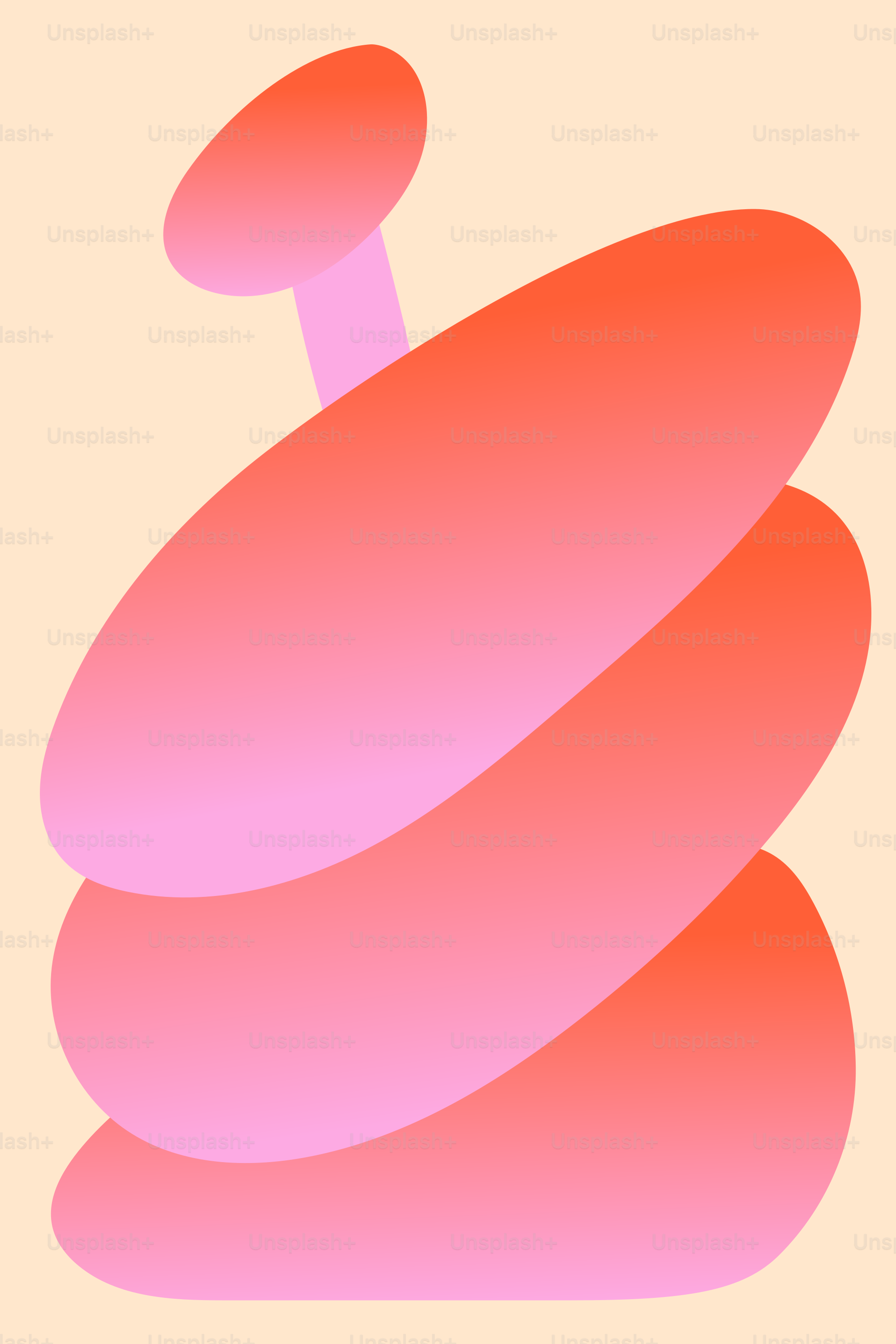 Ein Bild eines rosa Objekts auf gelbem Hintergrund