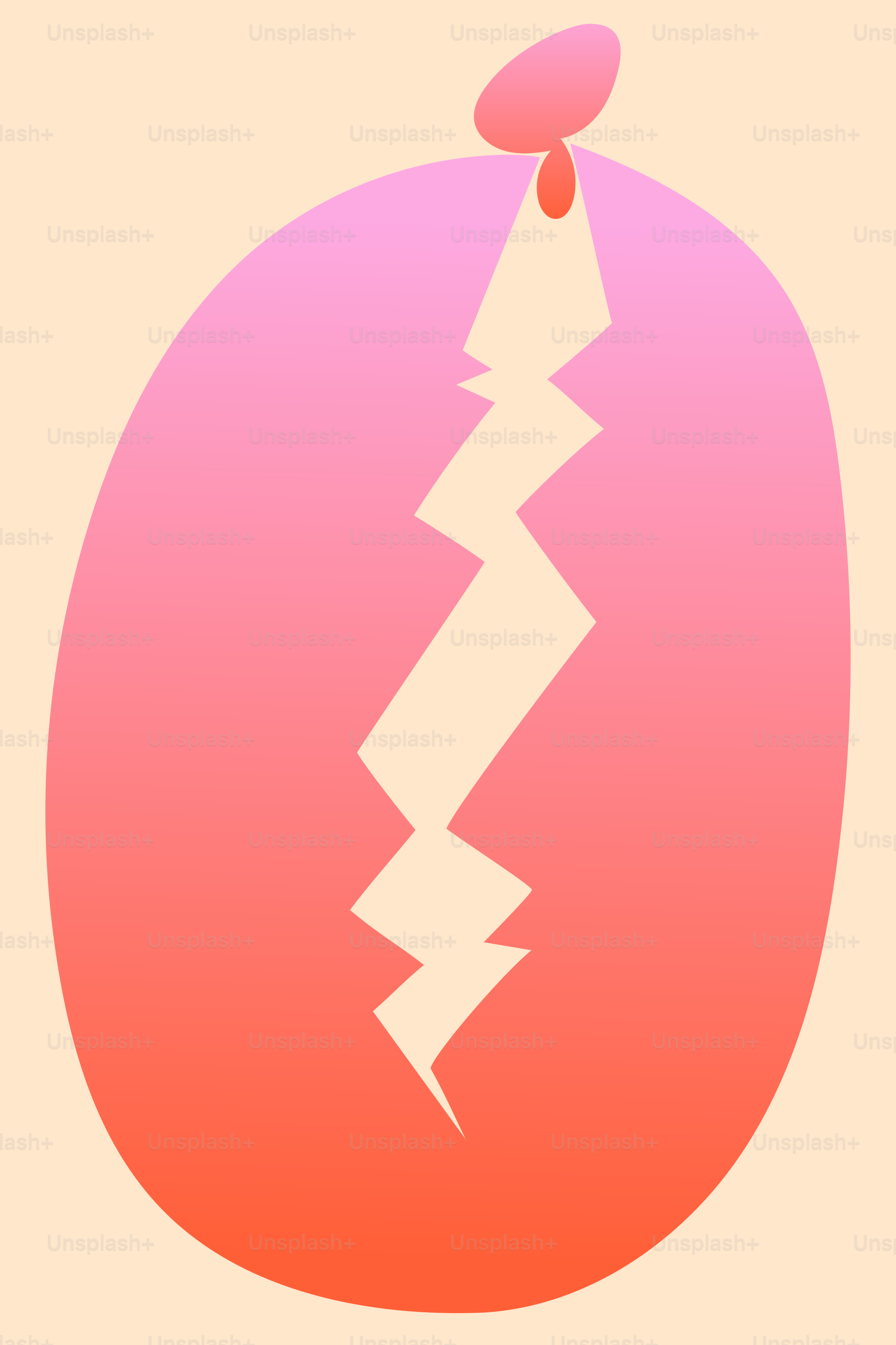 Una mela rosa e arancione con un fulmine su di essa