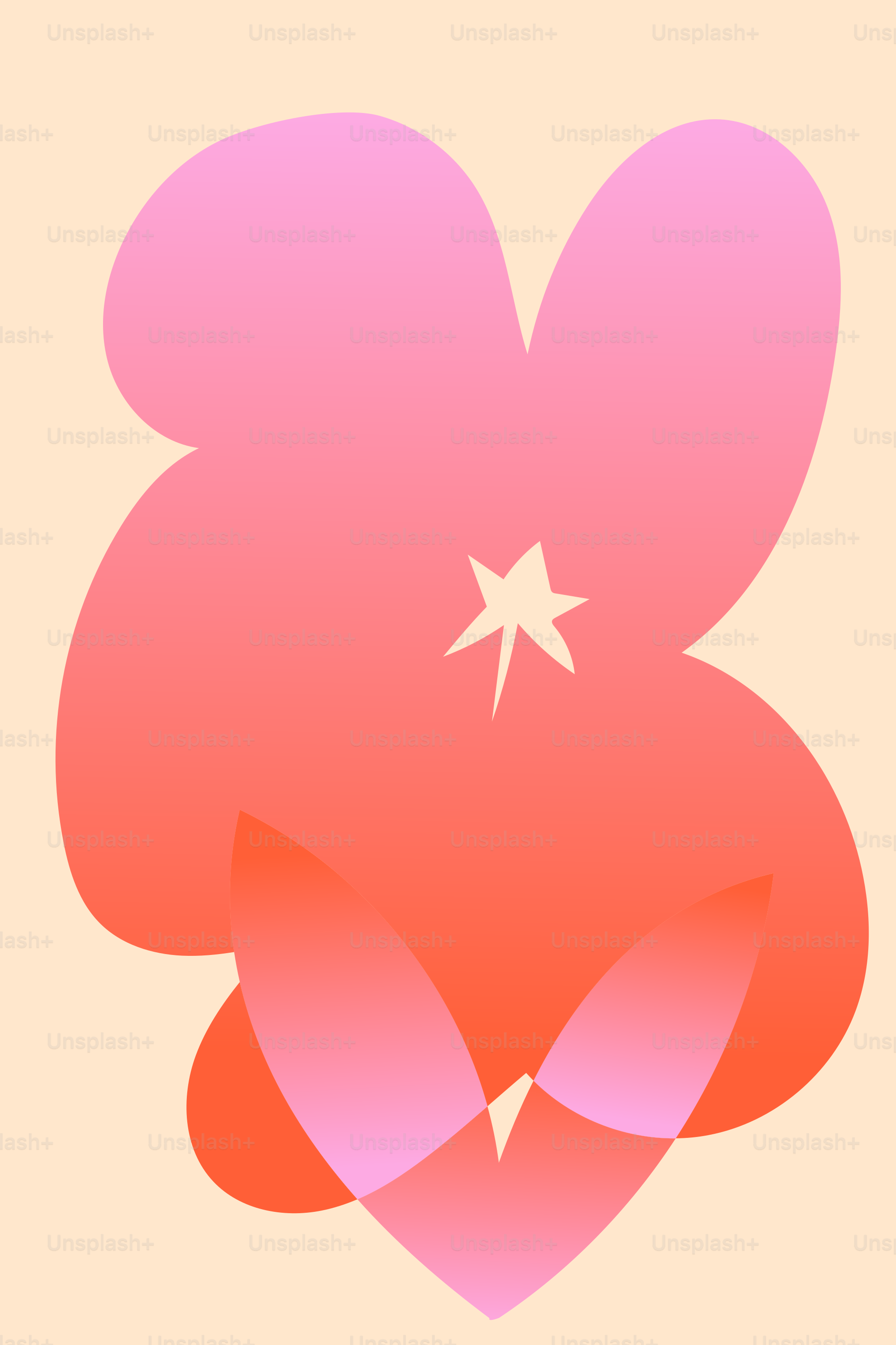 A pink flower with a star on top of it