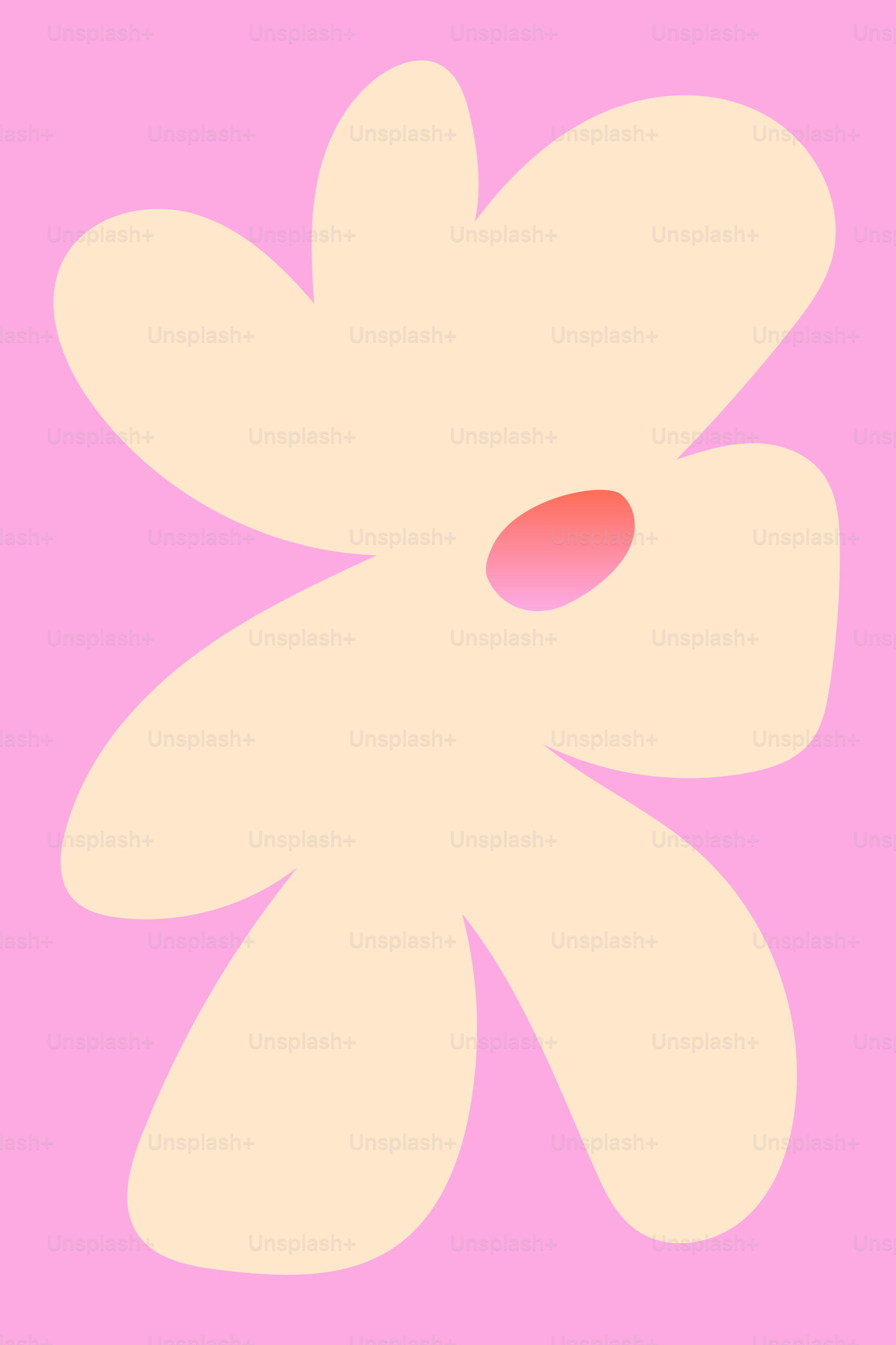 Eine weiße Blume mit rotem Zentrum auf rosa Hintergrund