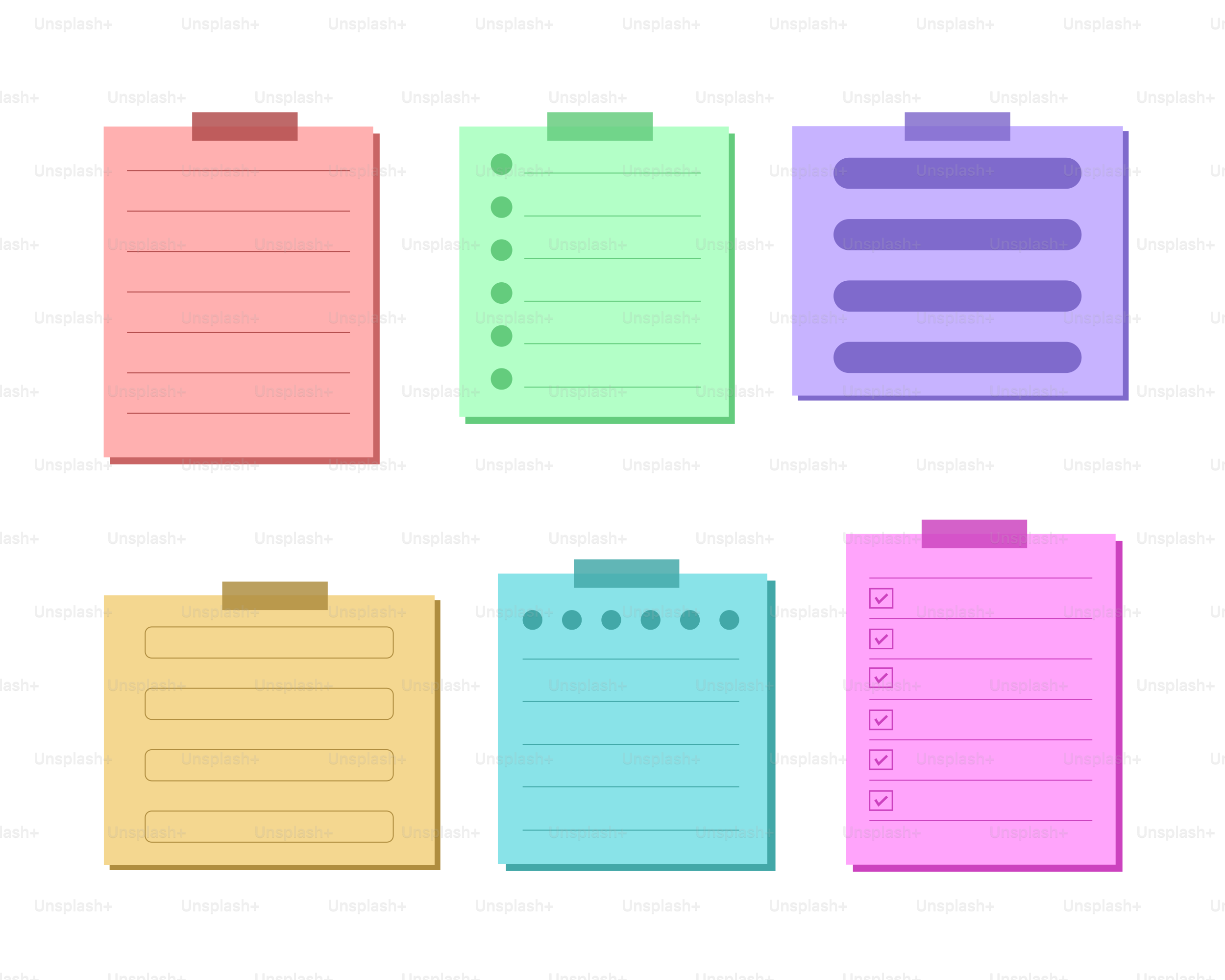 A clipboard with different colored notes attached to it