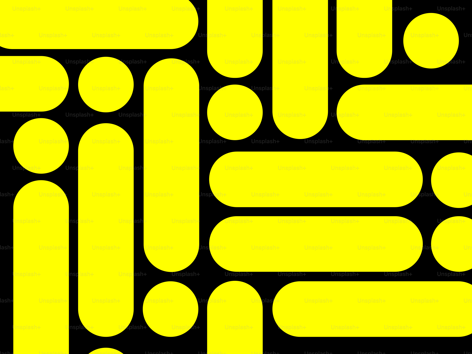 Uno sfondo nero e giallo con cerchi e linee