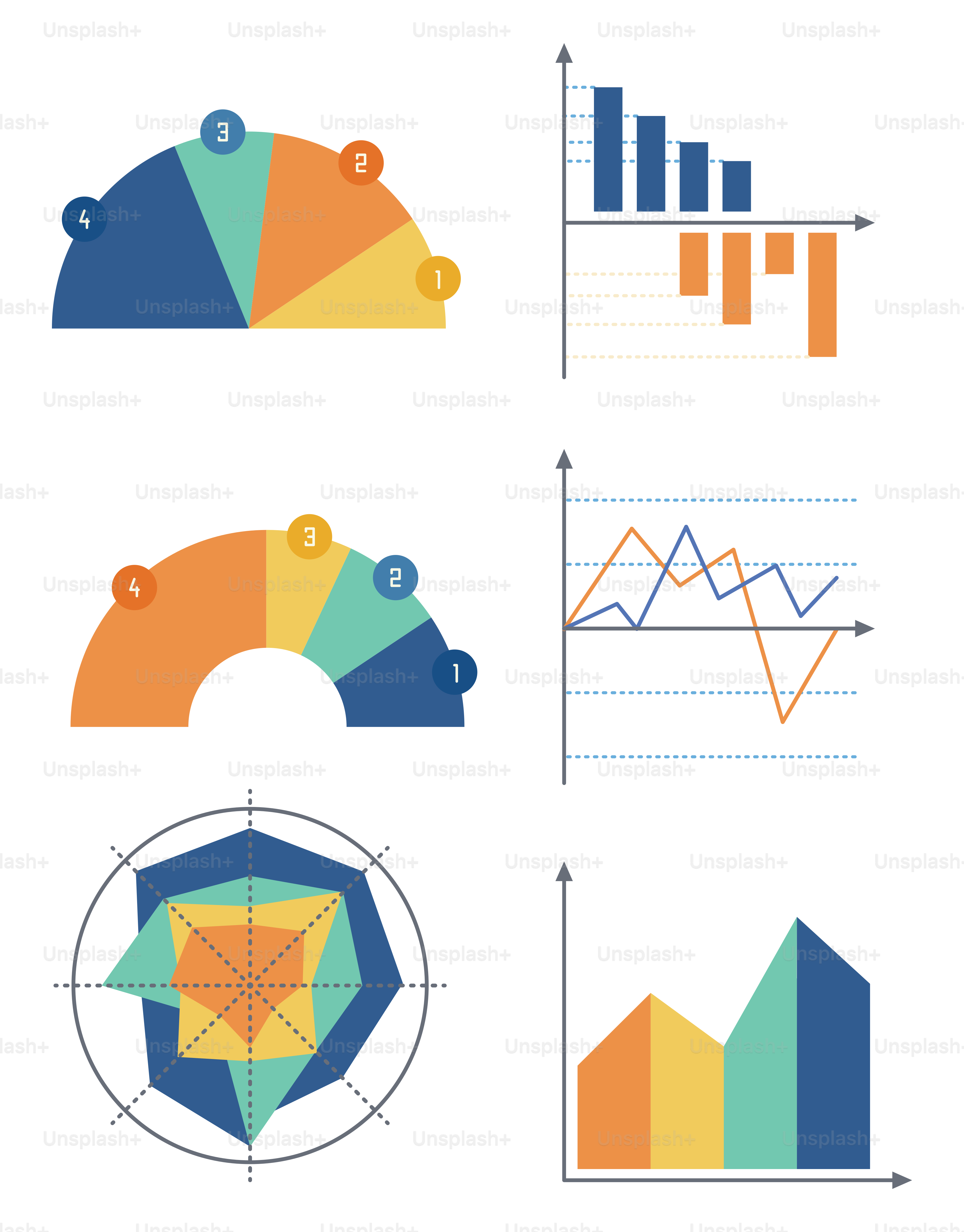 A bunch of diagrams that are on a white background