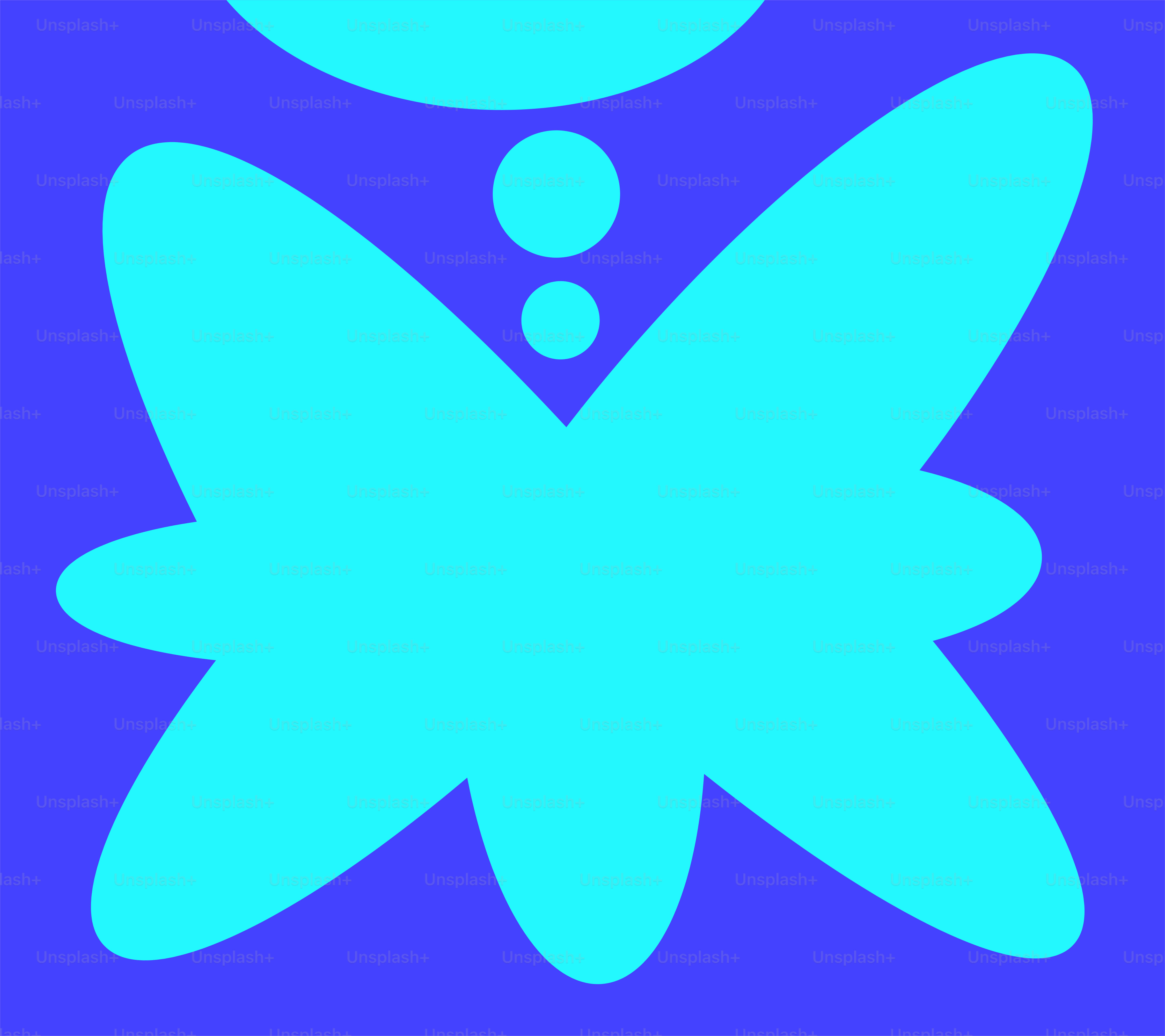 Uma borboleta azul com uma bolha de pensamento acima dela