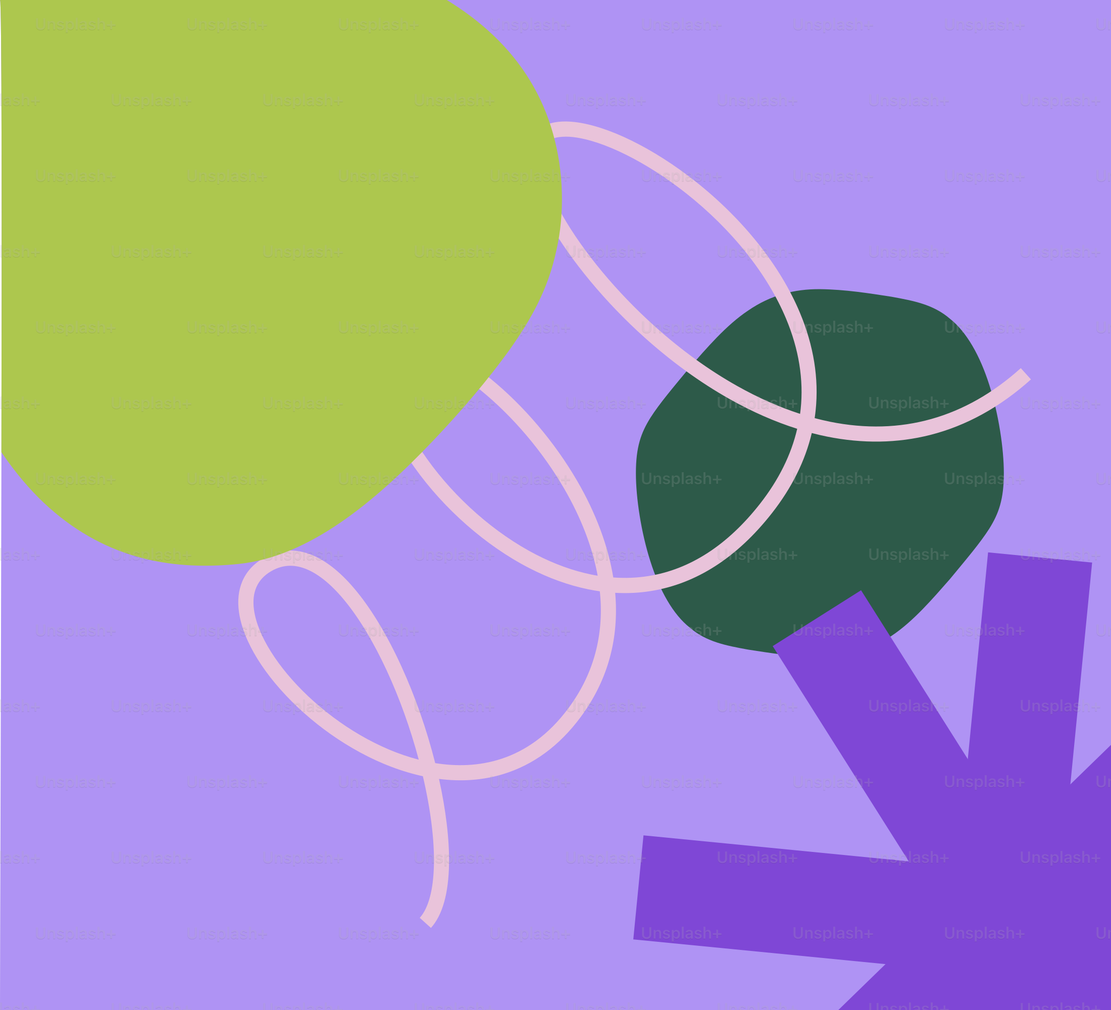 Un cartel morado y verde con un globo verde
