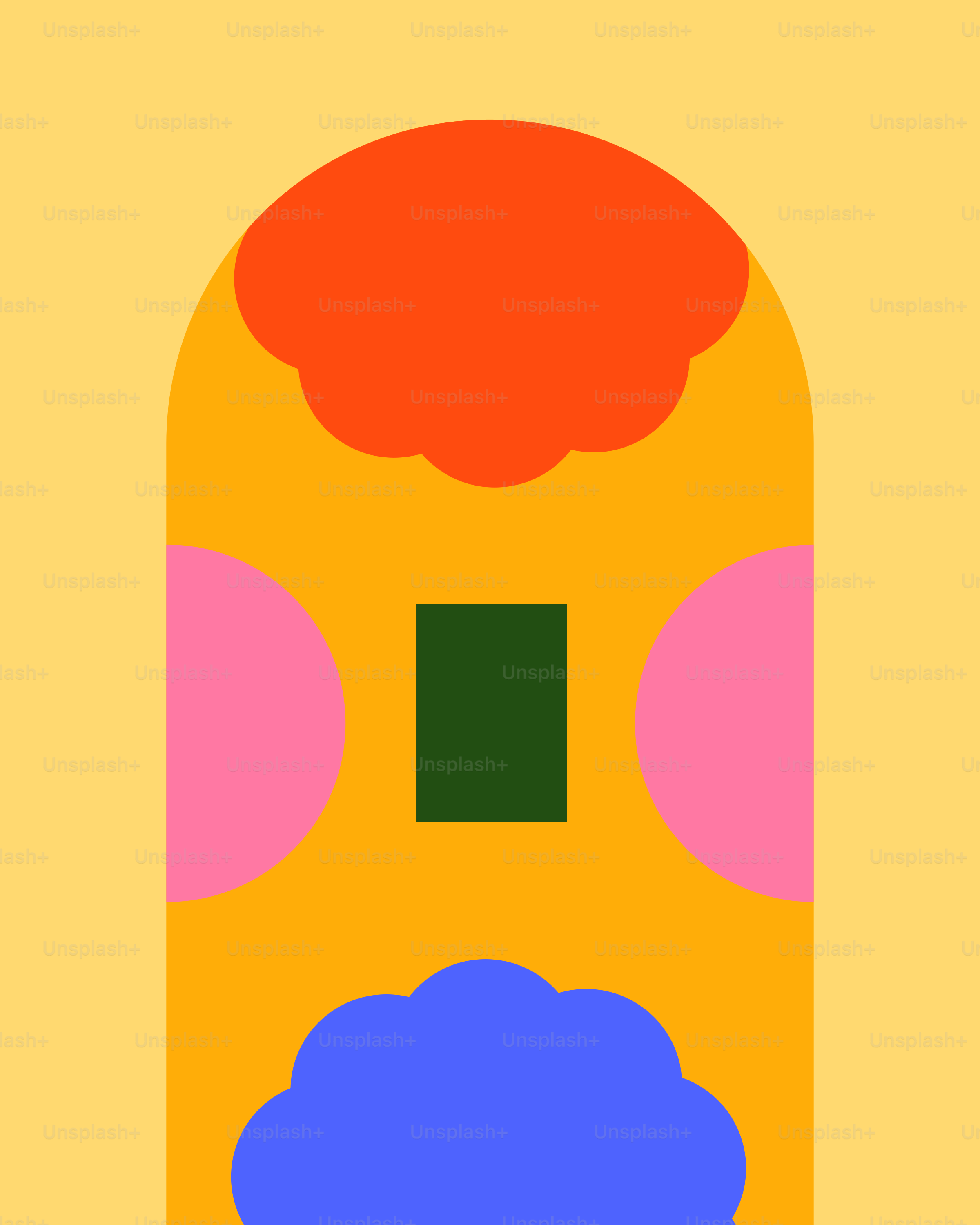 A traffic light with a yellow background