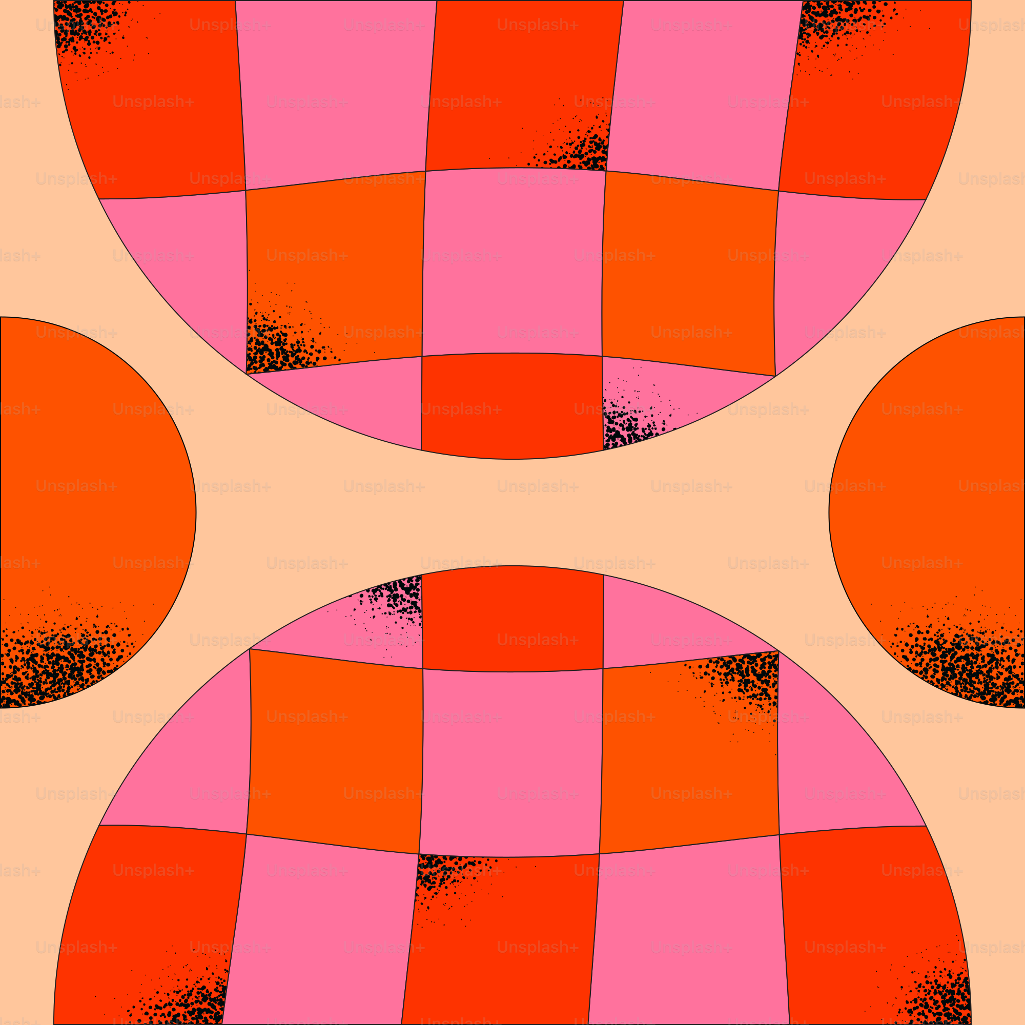 Una foto de un patrón naranja y rosa