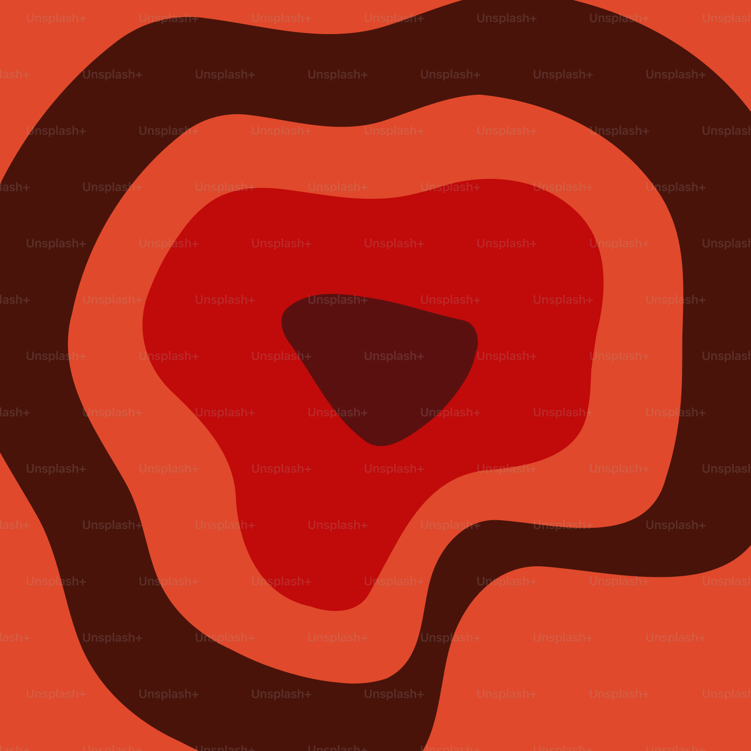 Uma imagem de um redemoinho vermelho e marrom sobre um fundo laranja