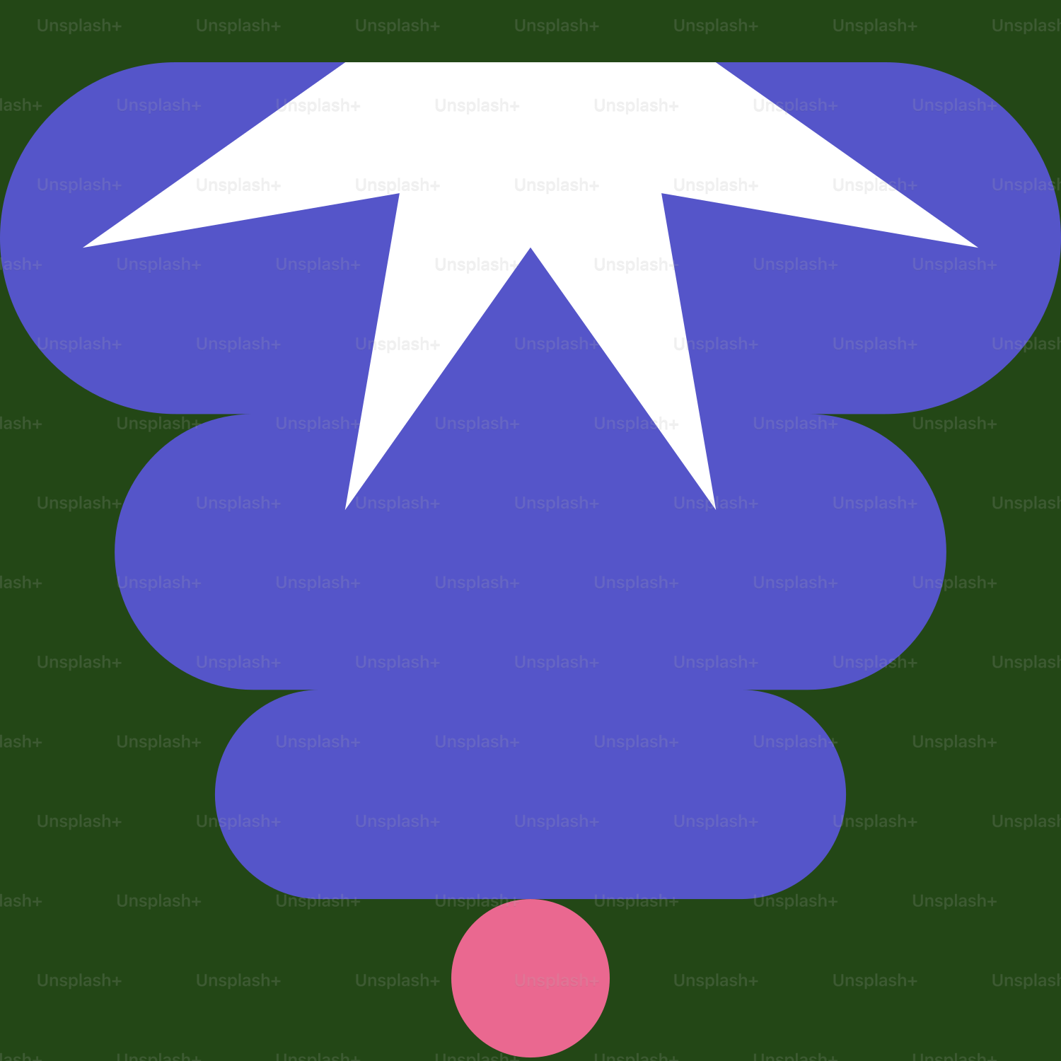 A blue and green square with a white star on it