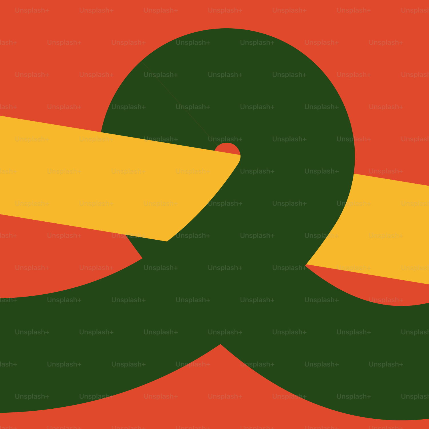 Un logo vert et jaune sur fond rouge