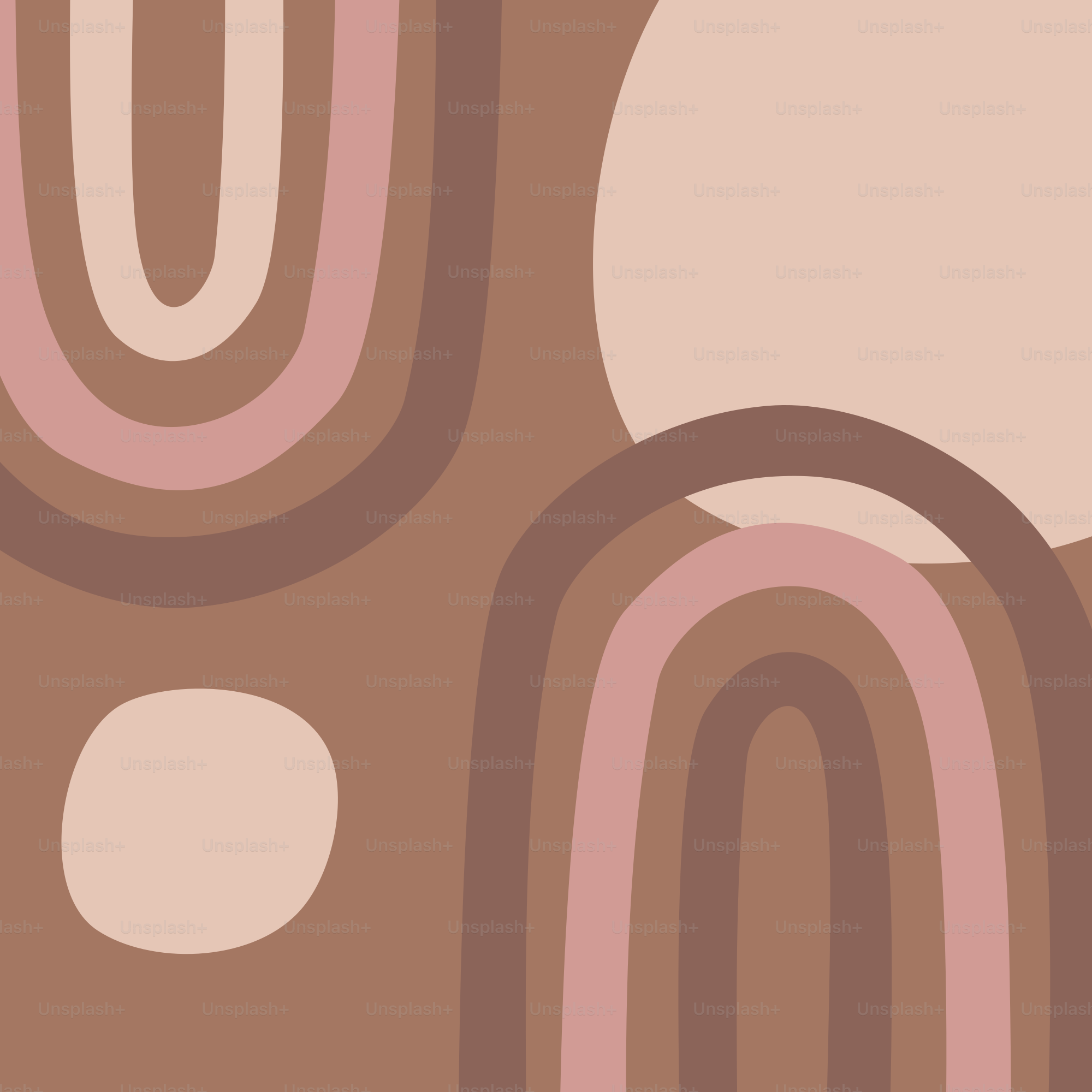 A brown and pink wallpaper with circles on it