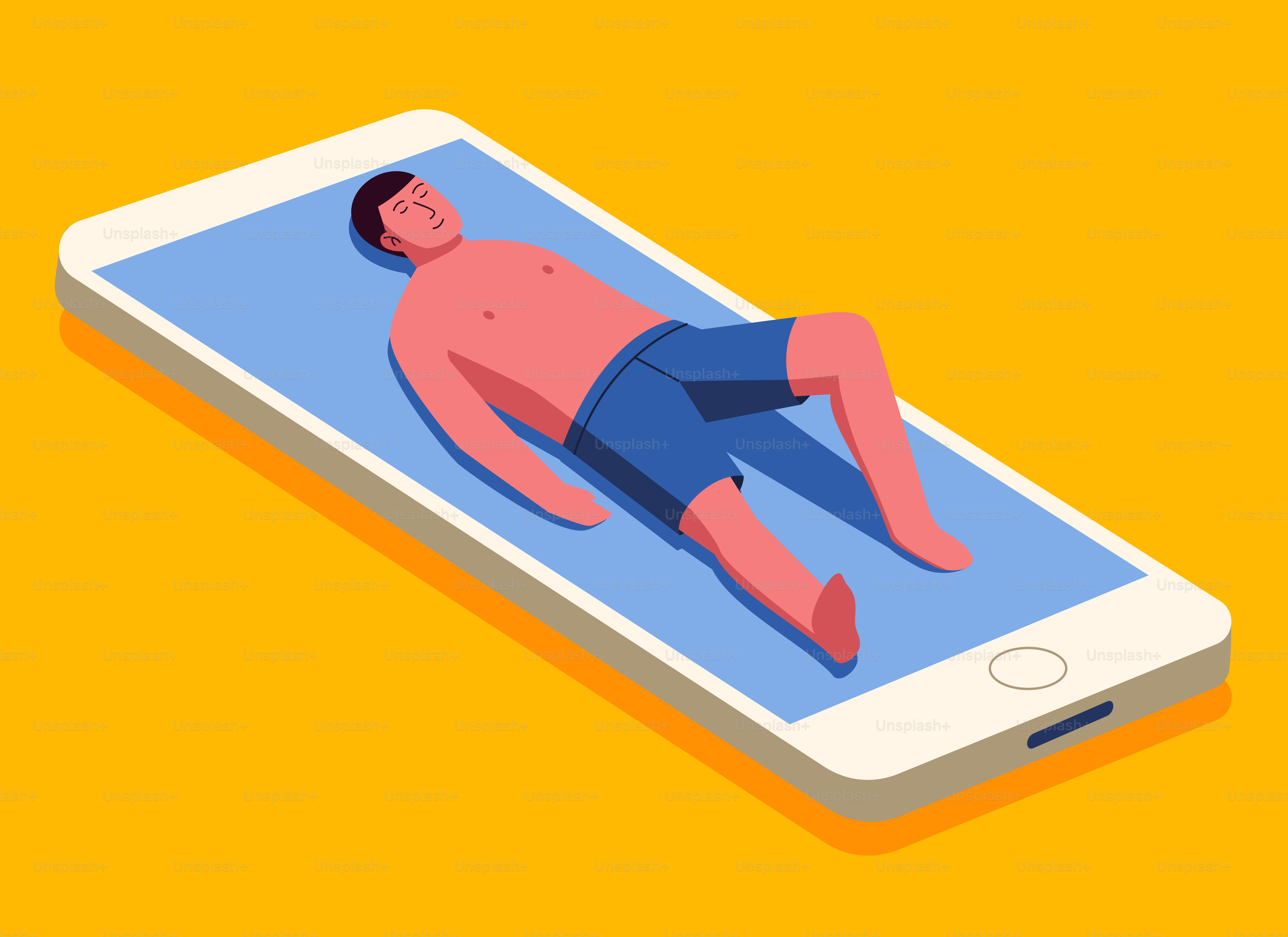 A man laying down on a cell phone